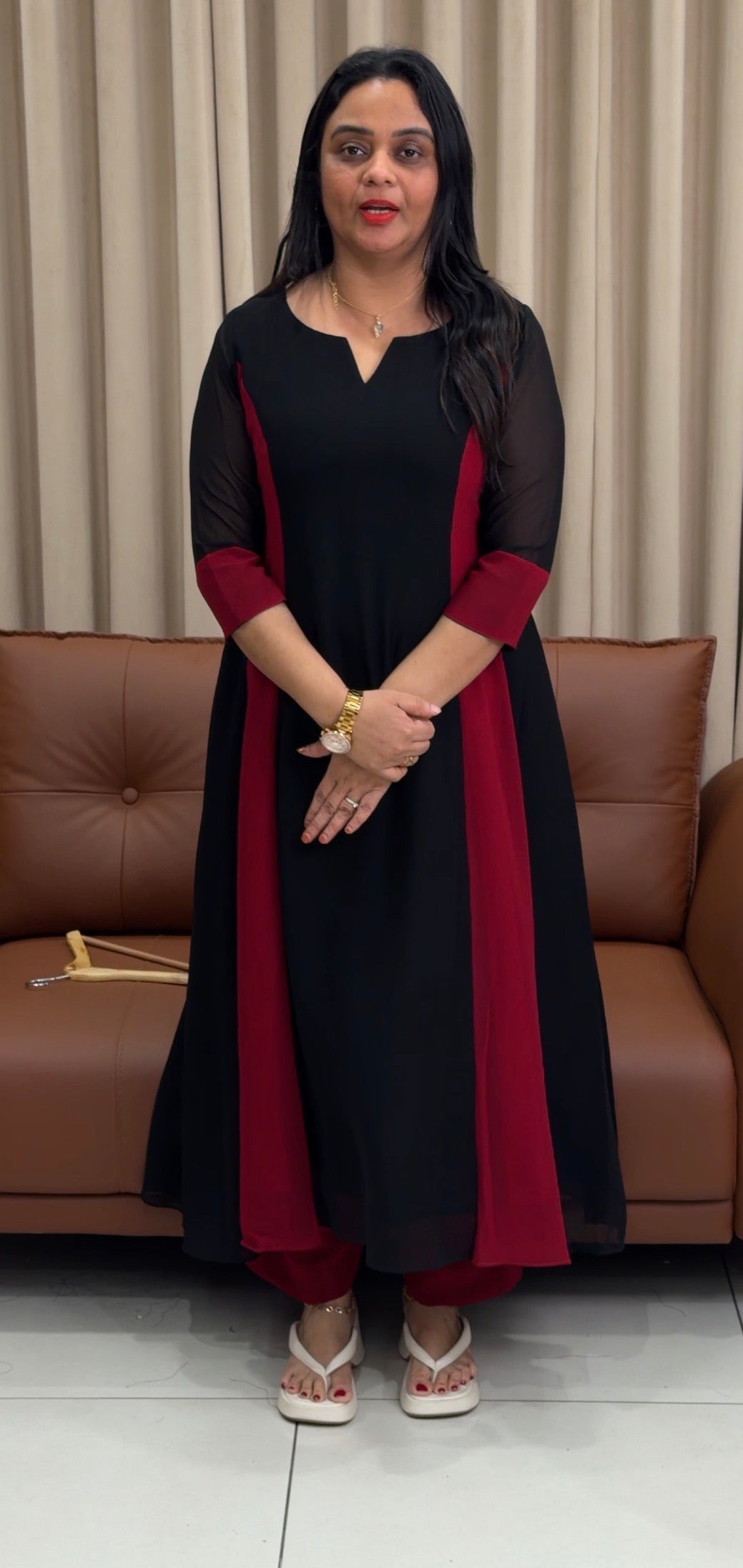 IHA'S IN-HOUSE GEORGETTE ALINE TOPS - IHA 33592
