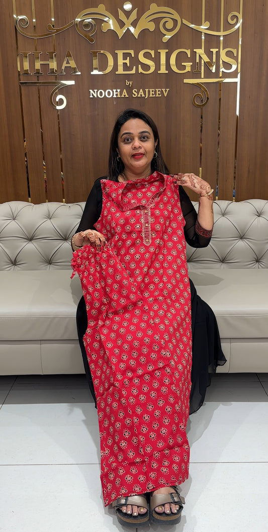 AJRAKH PRINTED COTTON TOP AND BOTTOM - IHA 23635