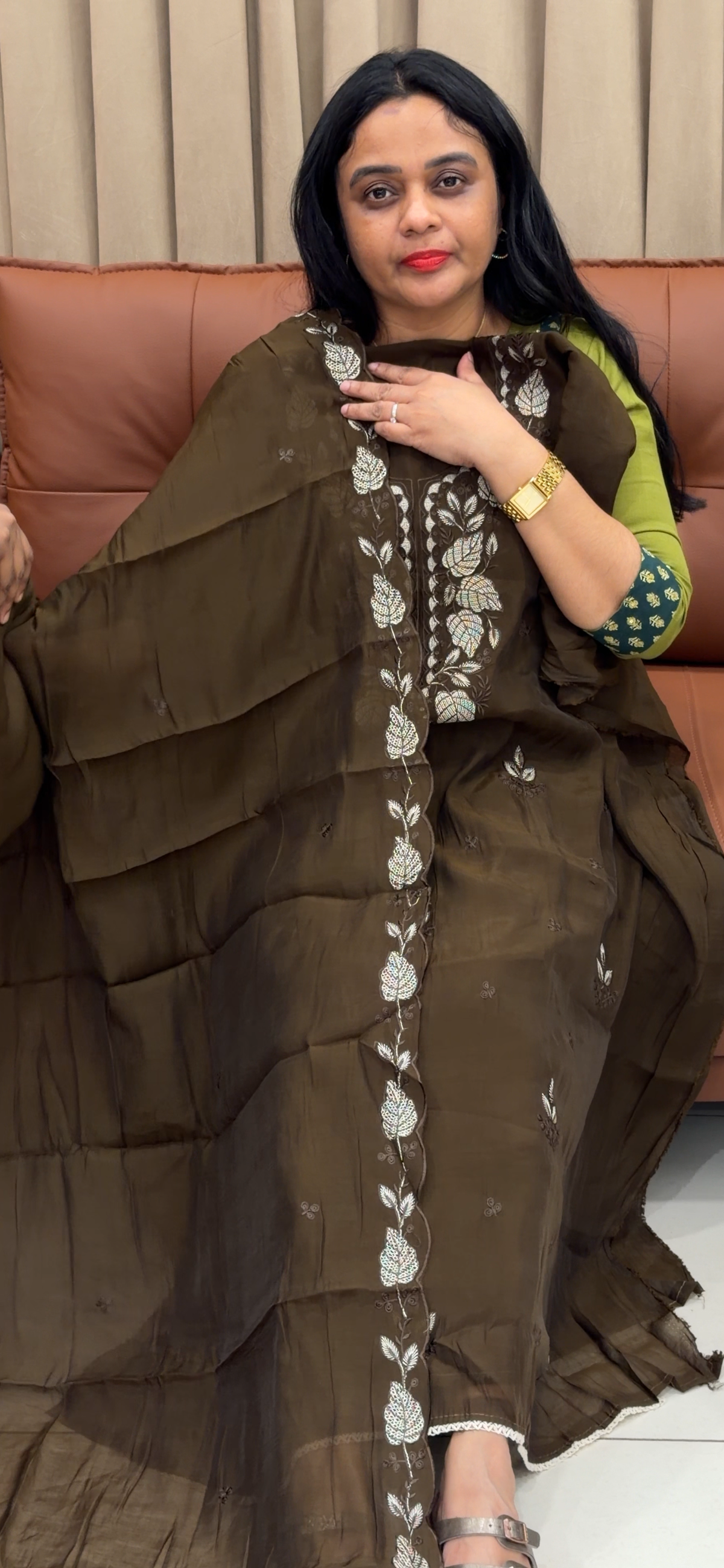 MUL CHANDERI UNSTITCHED SALWAR SUITS - IHA 35858