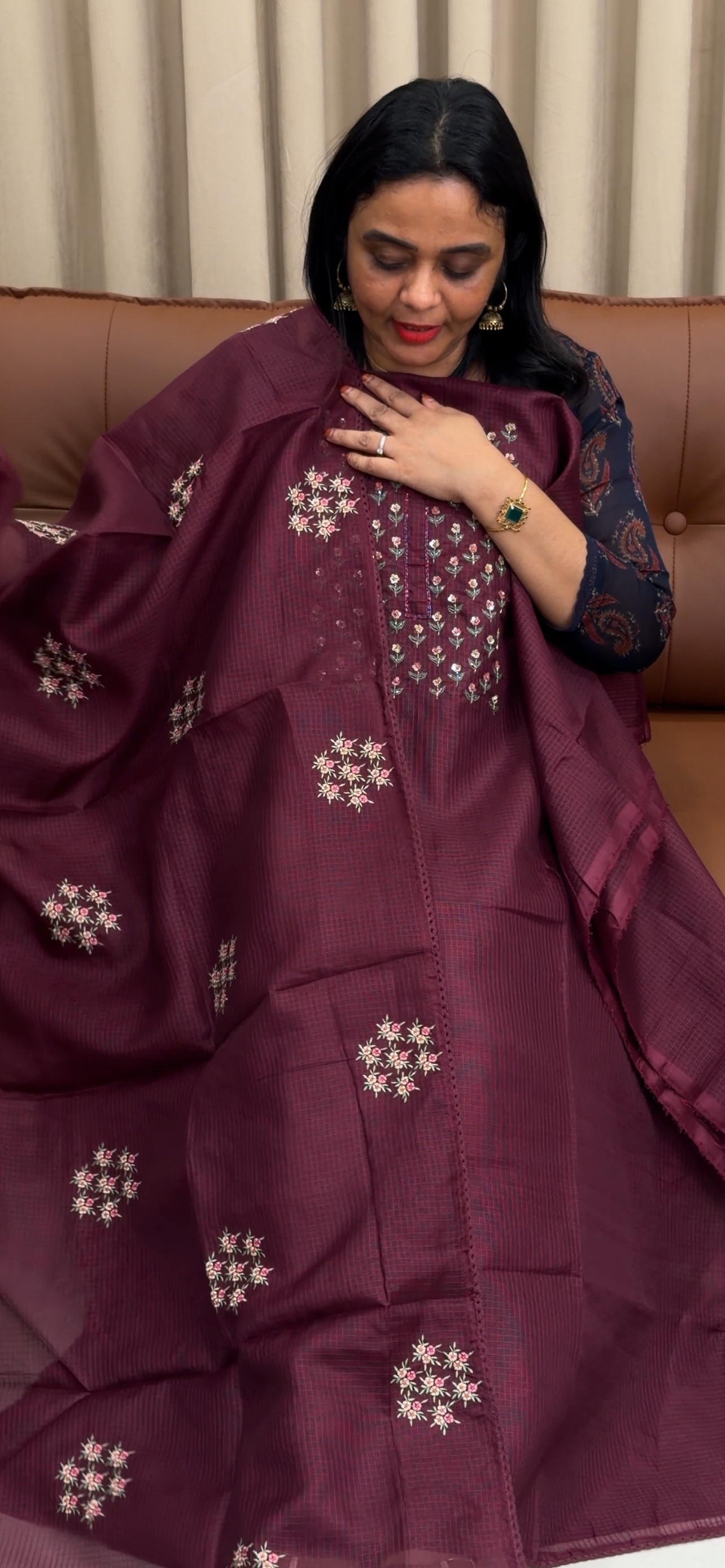 SILKY KOTA UNSTITCHED SALWAR SUITS - IHA 33587