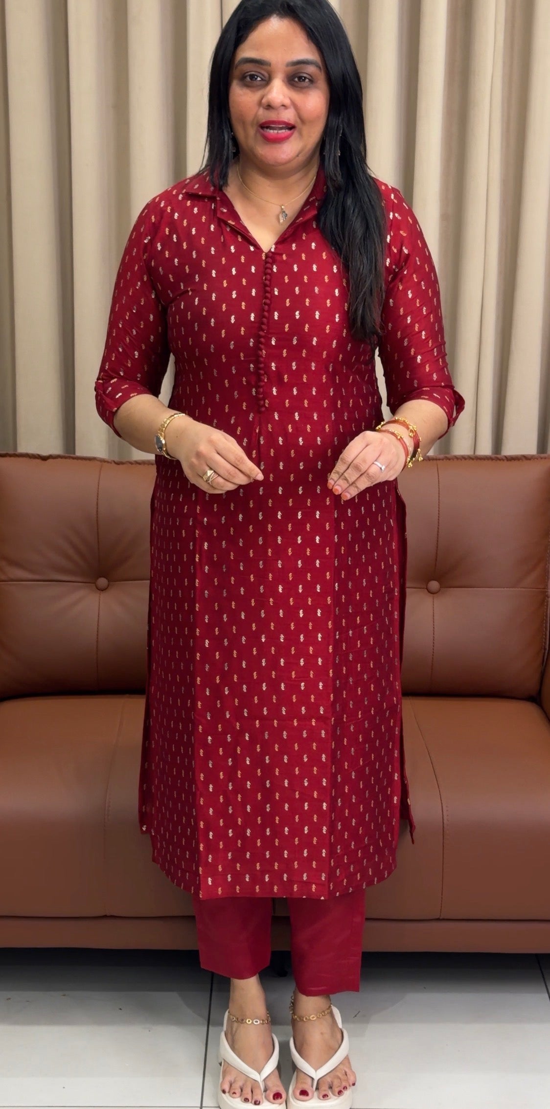 IHA'S IN-HOUSE SEMI RAW SILK CO-ORDS SETS - IHA 33844