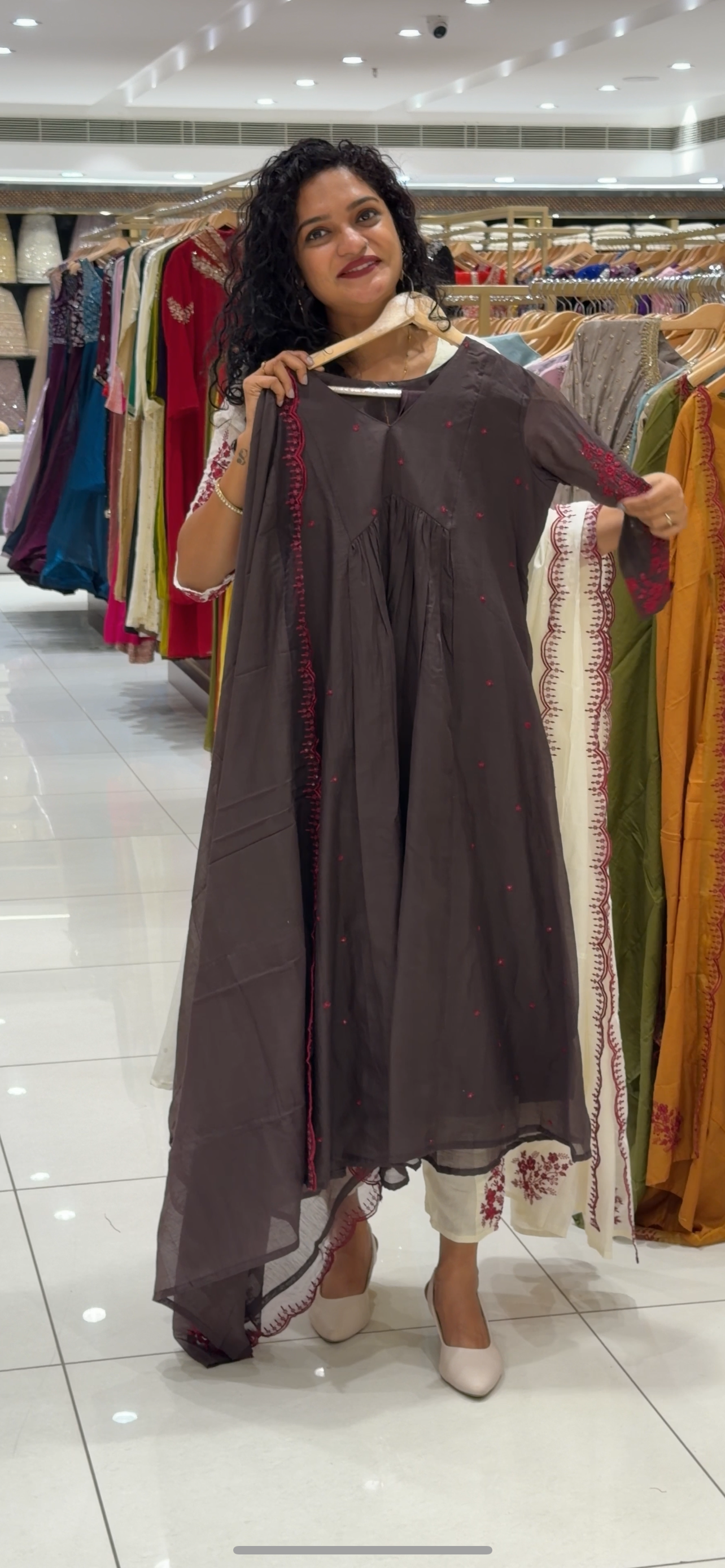 MALAI CHANDERI TOP, BOTTOM AND DUPATTA - IHA 29348