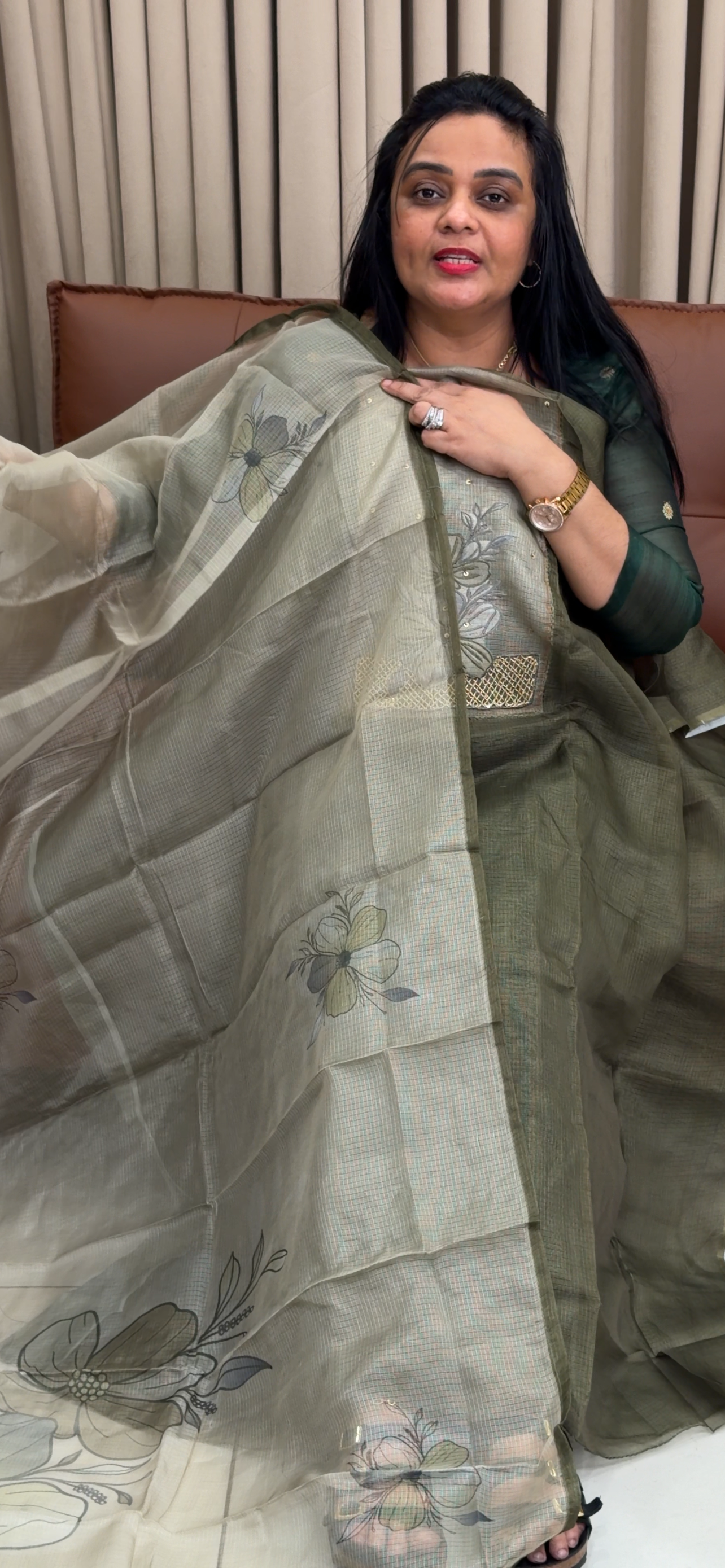SILKY KOTA UNSTITCHED SALWAR SUITS - IHA 34812