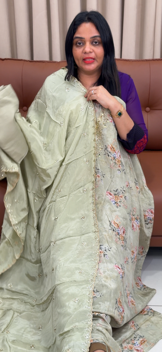 VISCOSE CRAPE UNSTITCHED SALWAR SUITS - IHA 33680