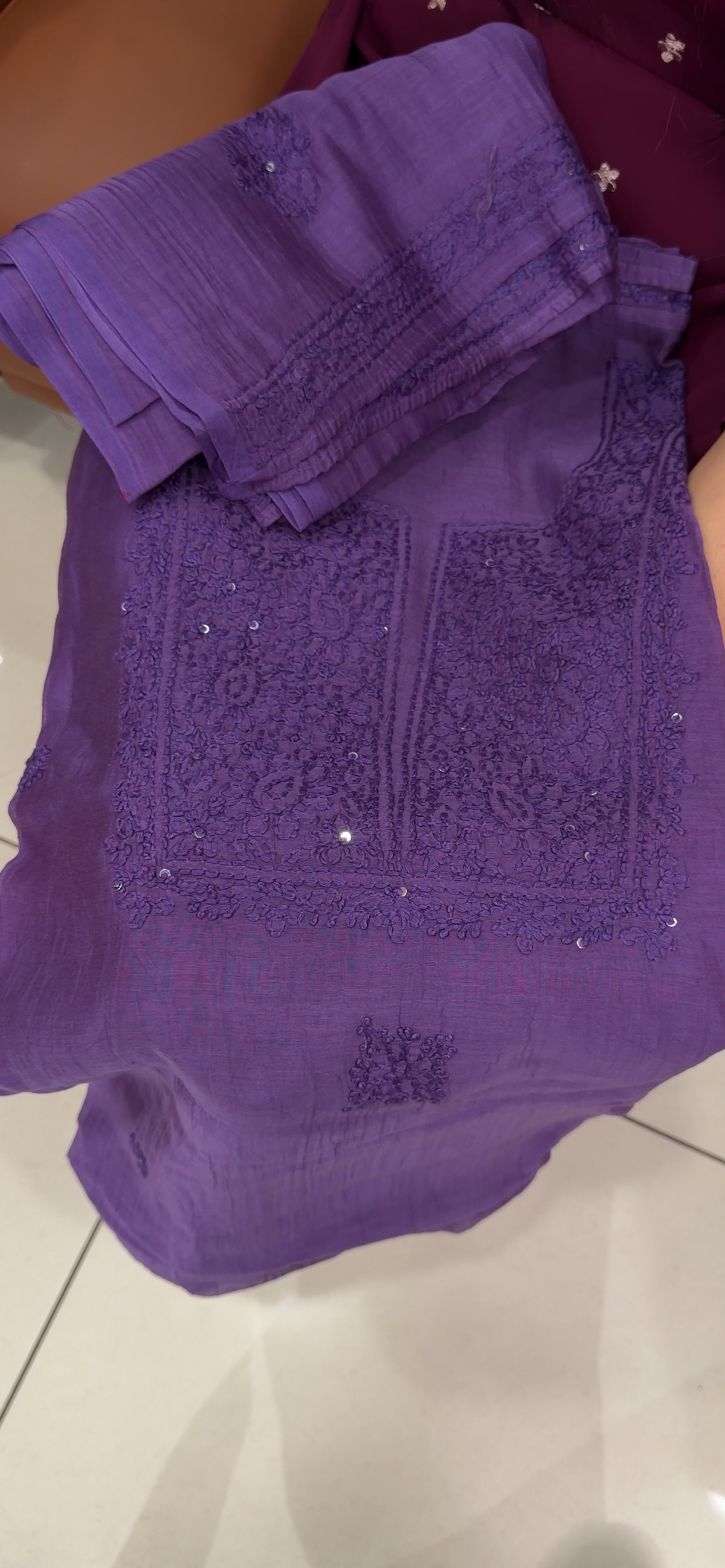 CHIKANKARI UNSTITCHED SALWAR SUITS - IHA 35801