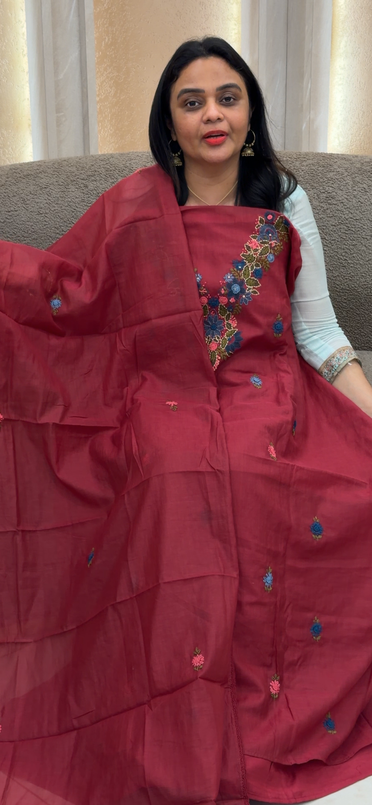 MUL CHANDERI UNSTITCHED SALWAR SUITS - IHA 33623
