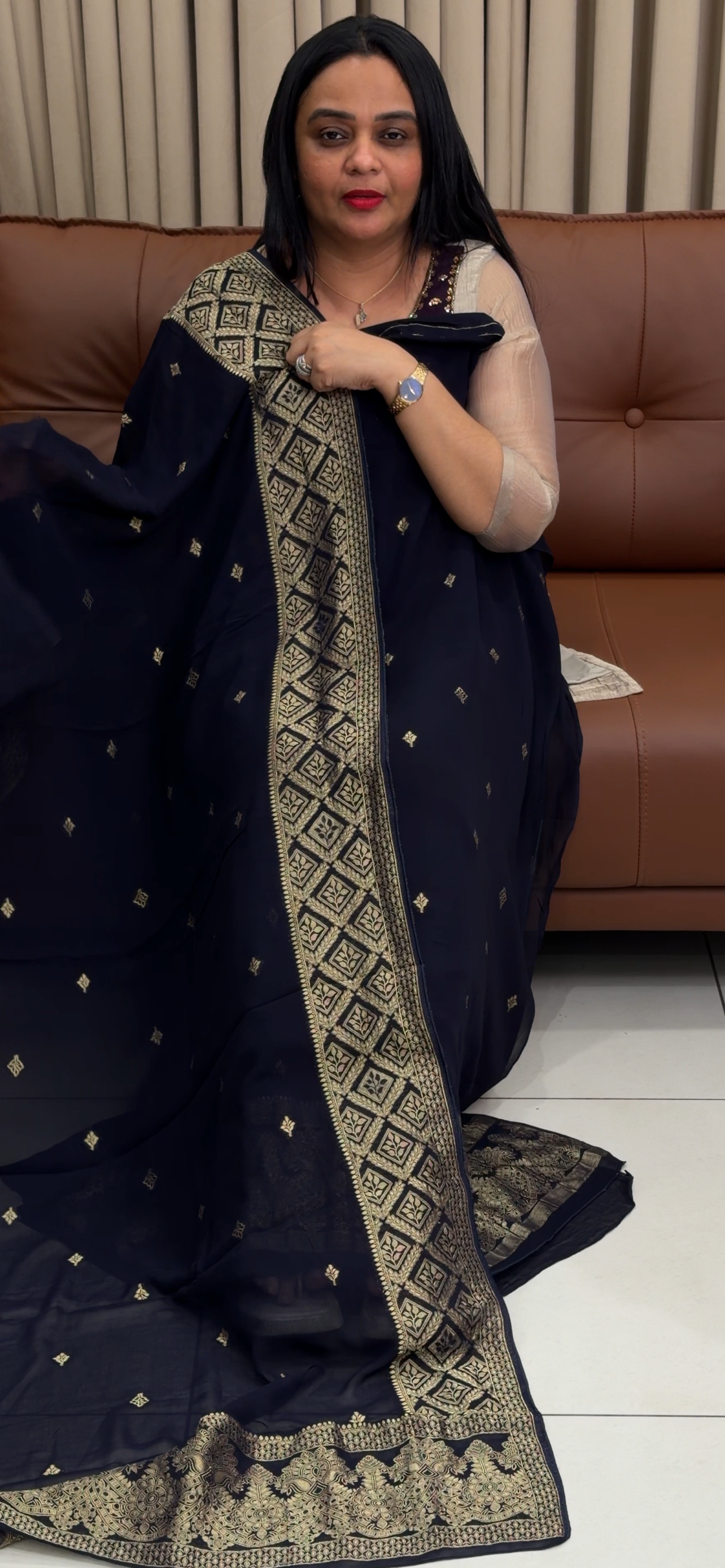 VISCOSE GEORGETTE UNSTITCHED SALWAR SUITS - IHA 34751