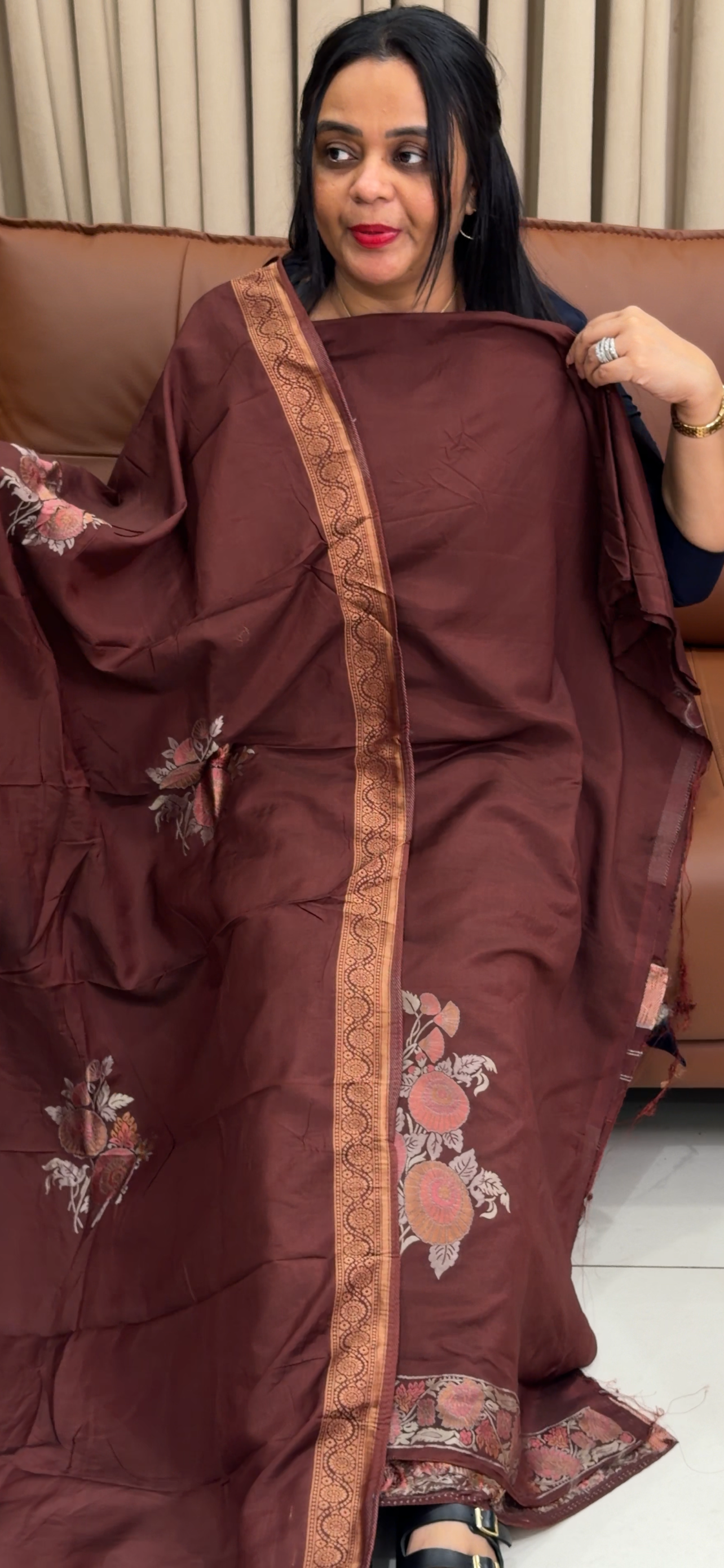 SEMI BANARASI UNSTITCHED SALWAR SUITS - IHA 34677