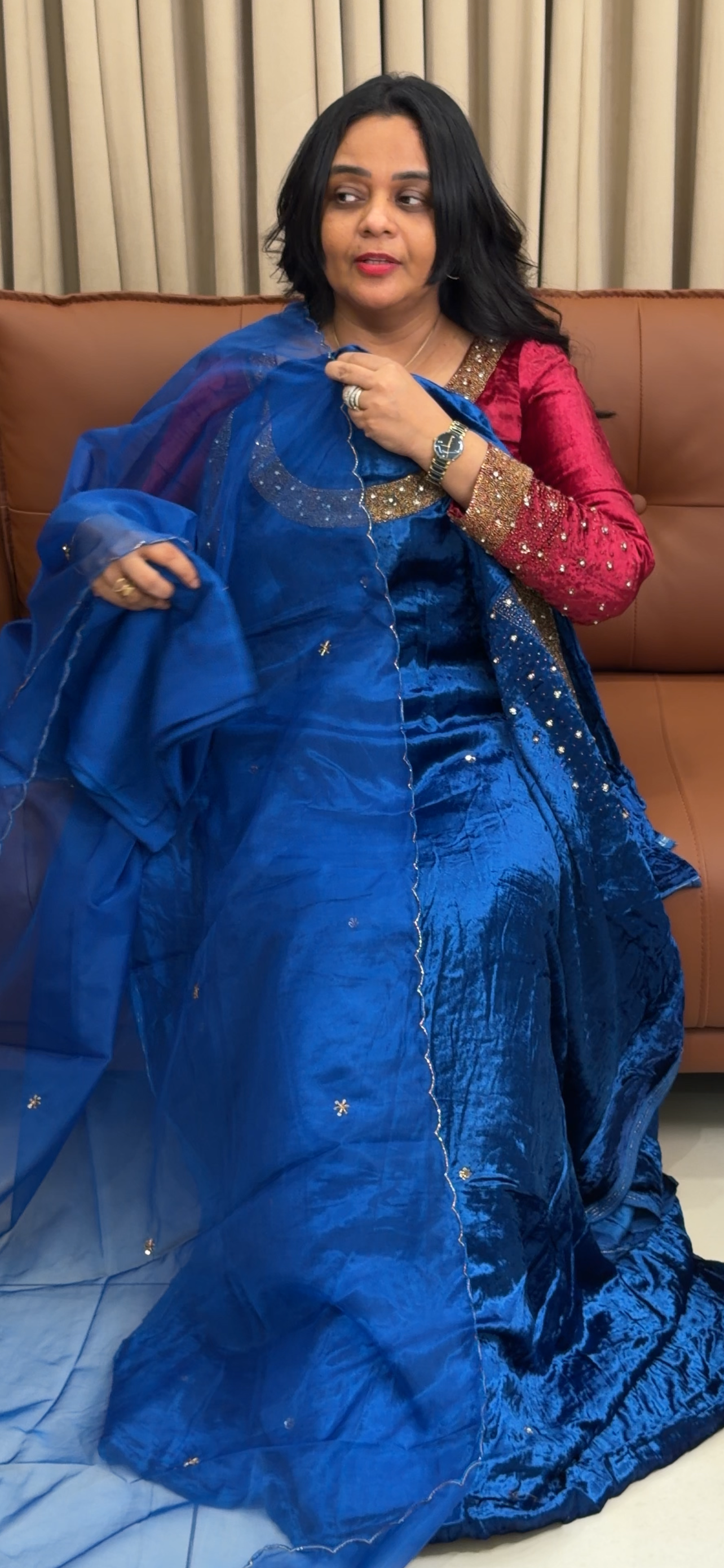 VISCOSE VELVET UNSTITCHED SALWAR SUITS - IHA 35053