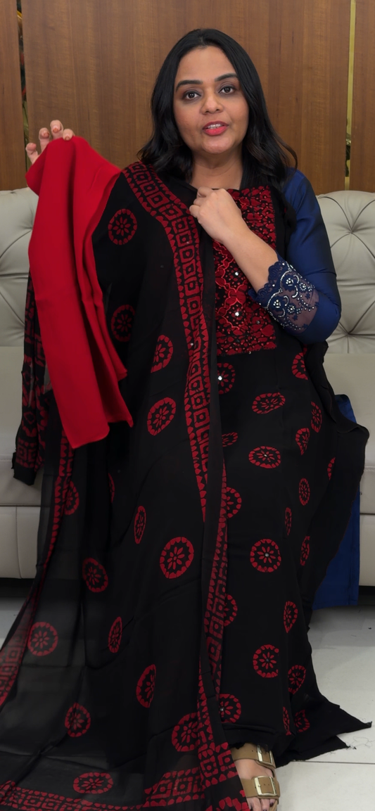 BATIK PRINTED UNSTITCHED SALWAR SUITS - IHA 32606