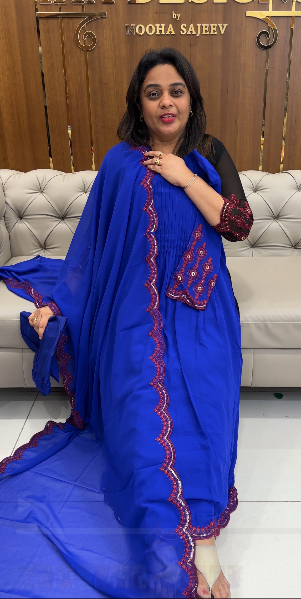 FAUX GEORGETTE ALINE TOP,BOTTOM AND DUPATTA  - IHA 25192