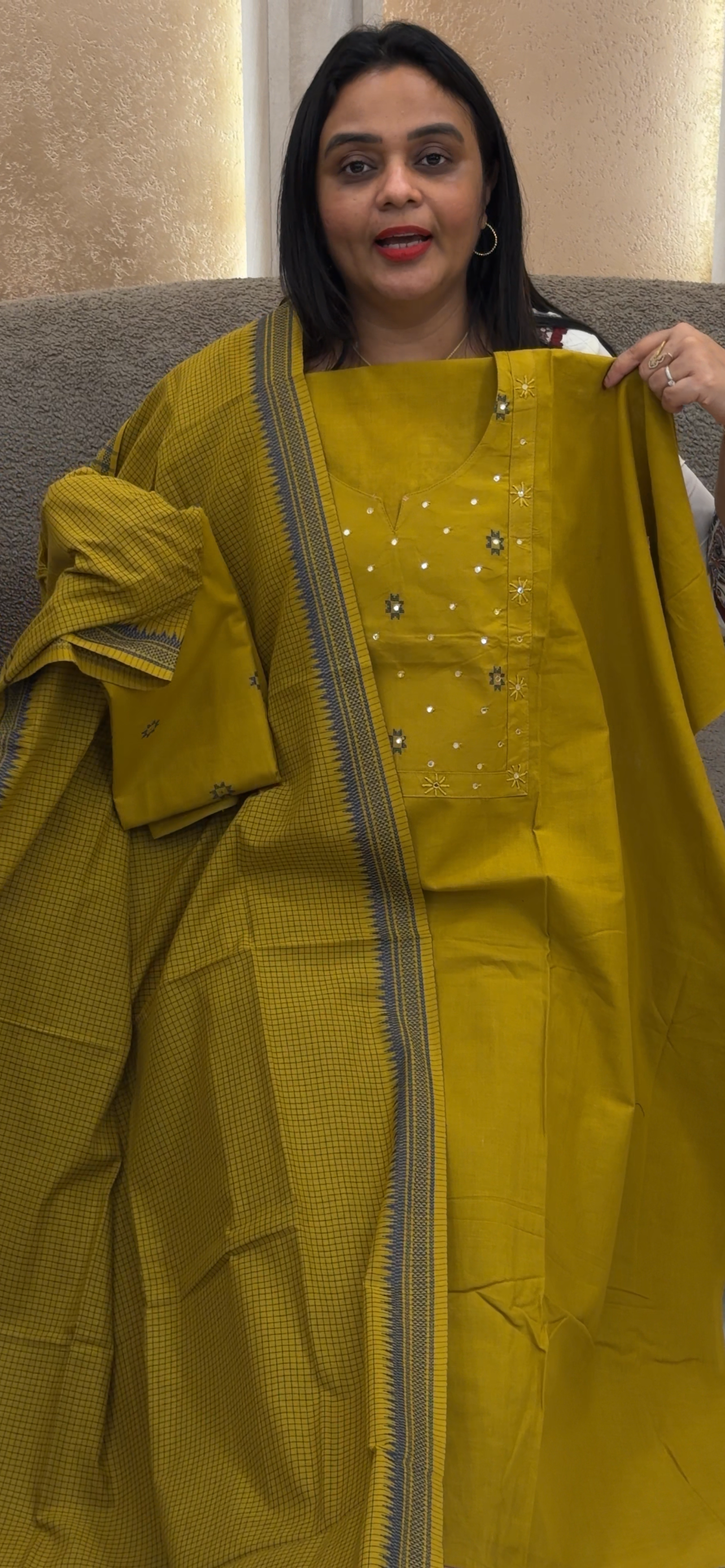 HANDLOOM COTTON UNSTITCHED SALWAR SUITS - IHA 32908