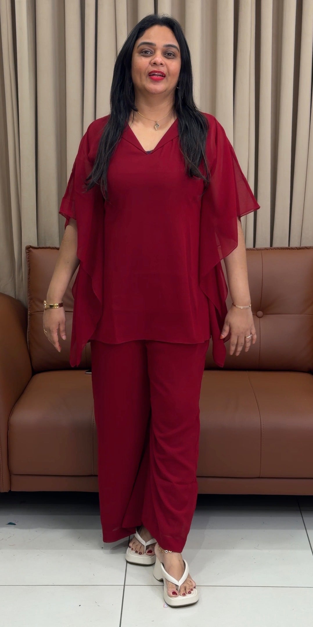 IHA'S IN-HOUSE SHORT KAFTAN TOP AND BOTTOM - IHA 33791