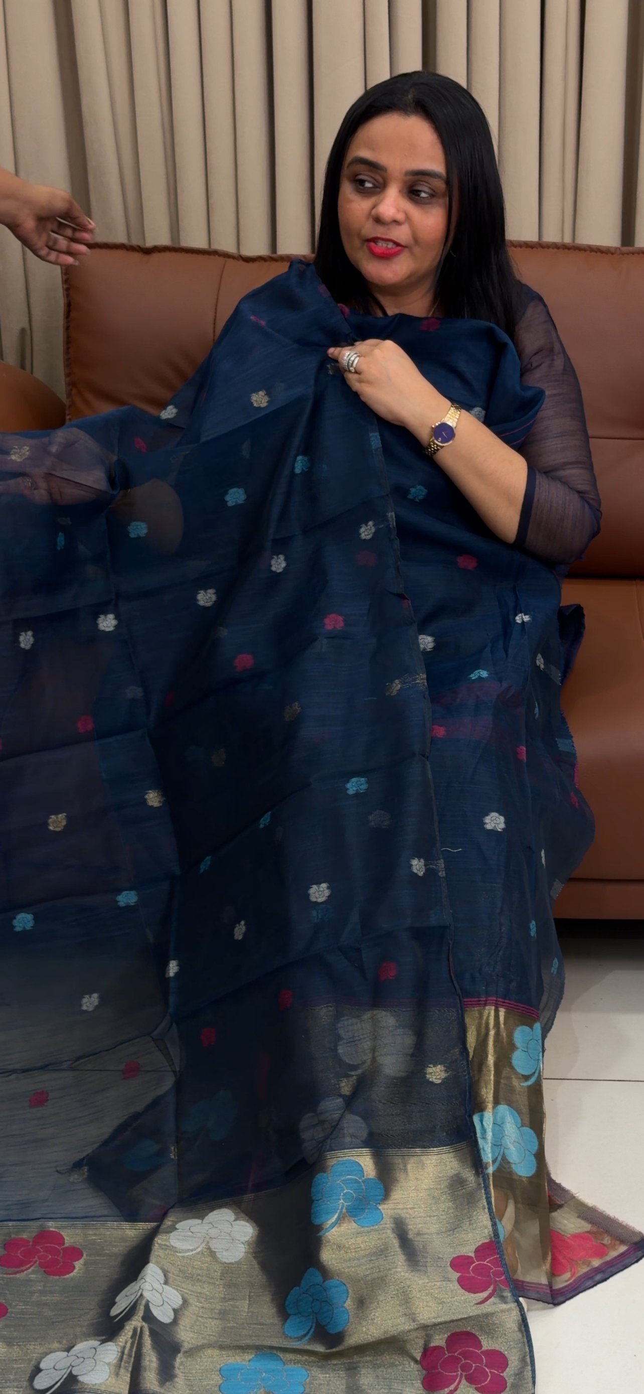 MUL CHANDERI UNSTITCHED SALWAR SUITS - IHA 34753