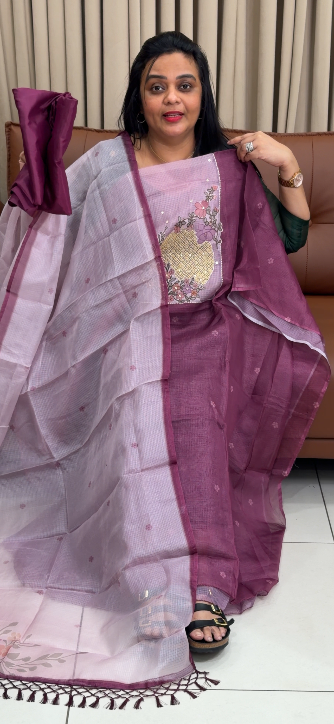 SILKY KOTA UNSTITCHED SALWAR SUITS - IHA 34813