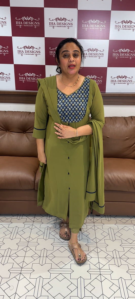 IHA'S IN-HOUSE GEORGETTE UNSTITCHED SALWAR SUITS - IHA 26301