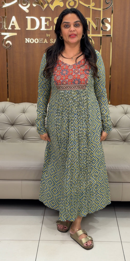 IHA'S IN-HOUSE COTTON PRINTED ALINE TOPS - IHA 30545