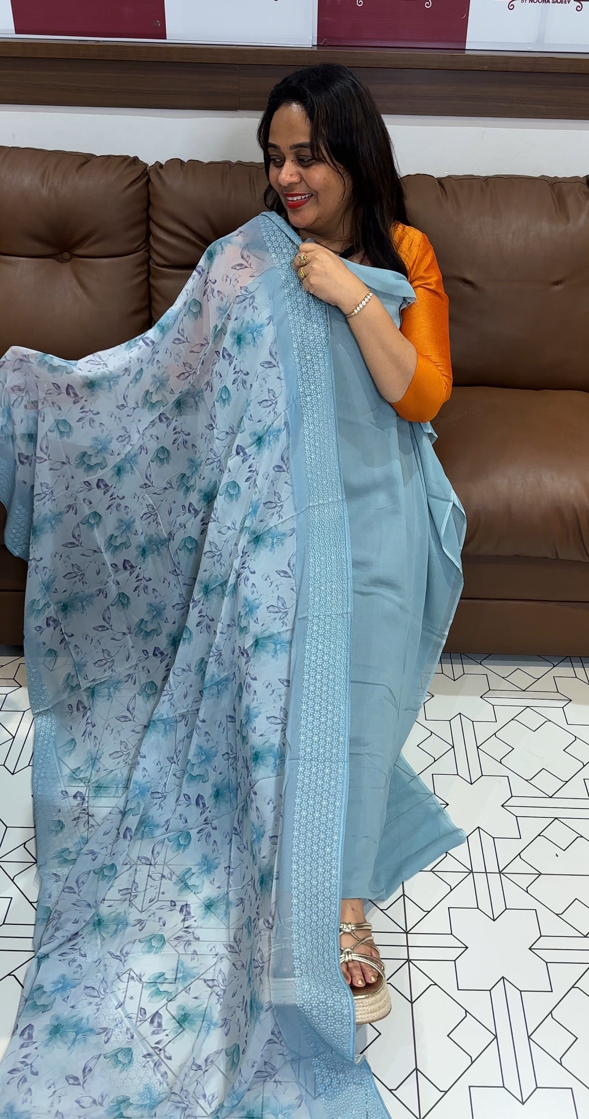 VISCOSE GEORGETTE UNSTITCHED SALWAR SUITS - IHA 23545