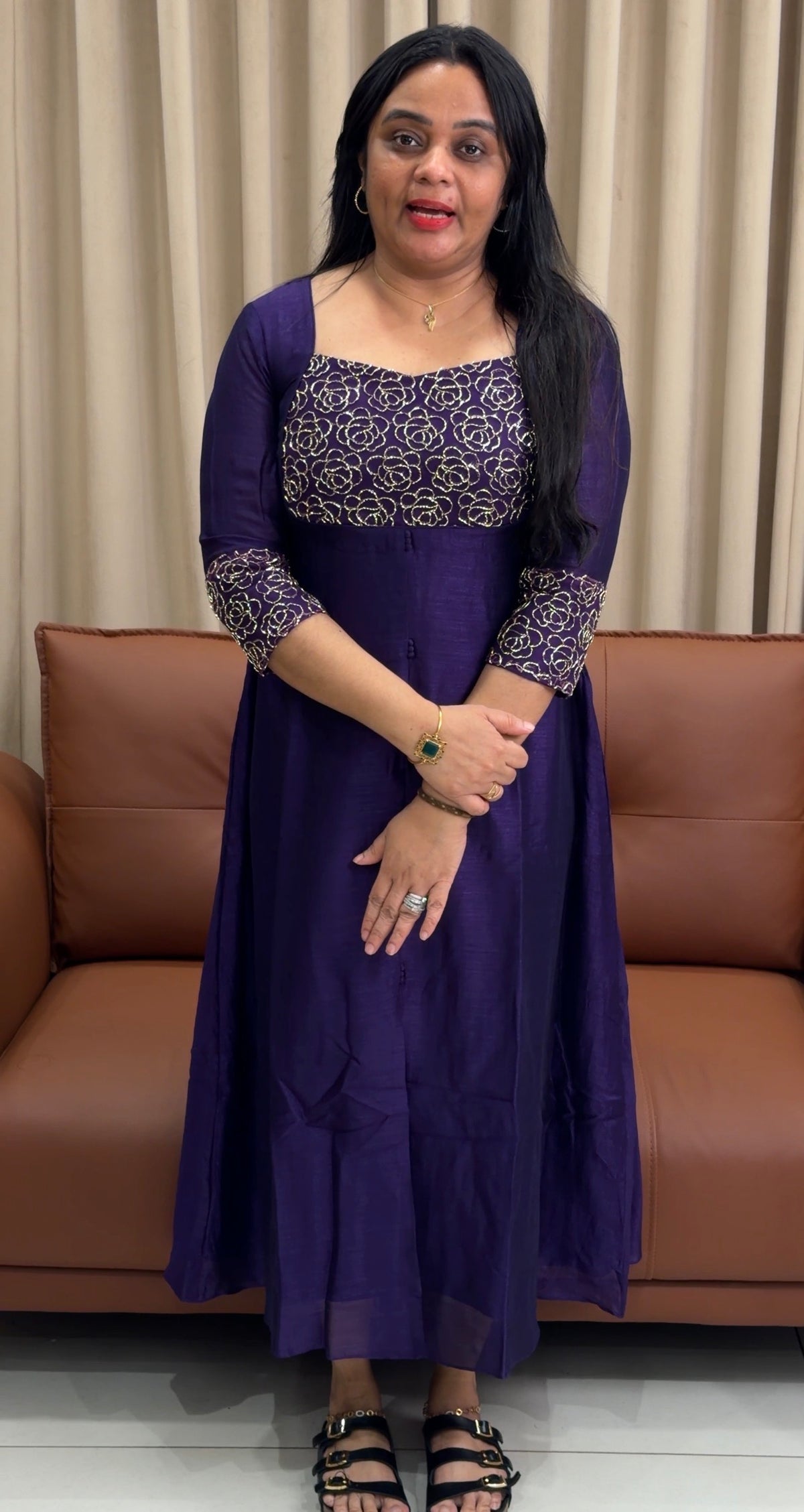 IHA'S IN-HOUSE SEMI RAW SILK ALINE TOPS  - IHA 35216