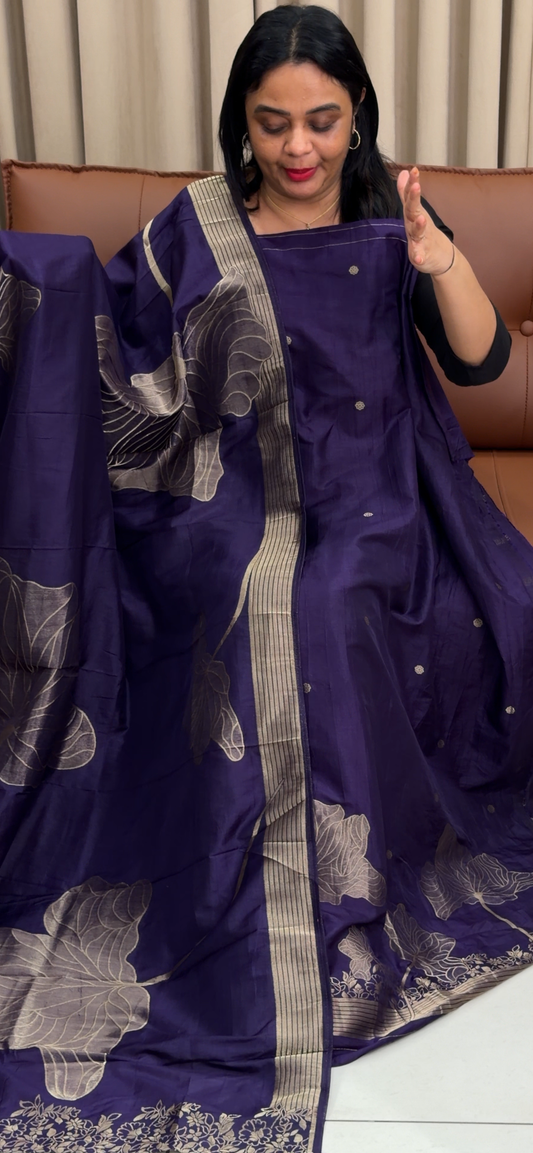 SEMI BANARASI UNSTITCHED SALWAR SUITS - IHA 34224
