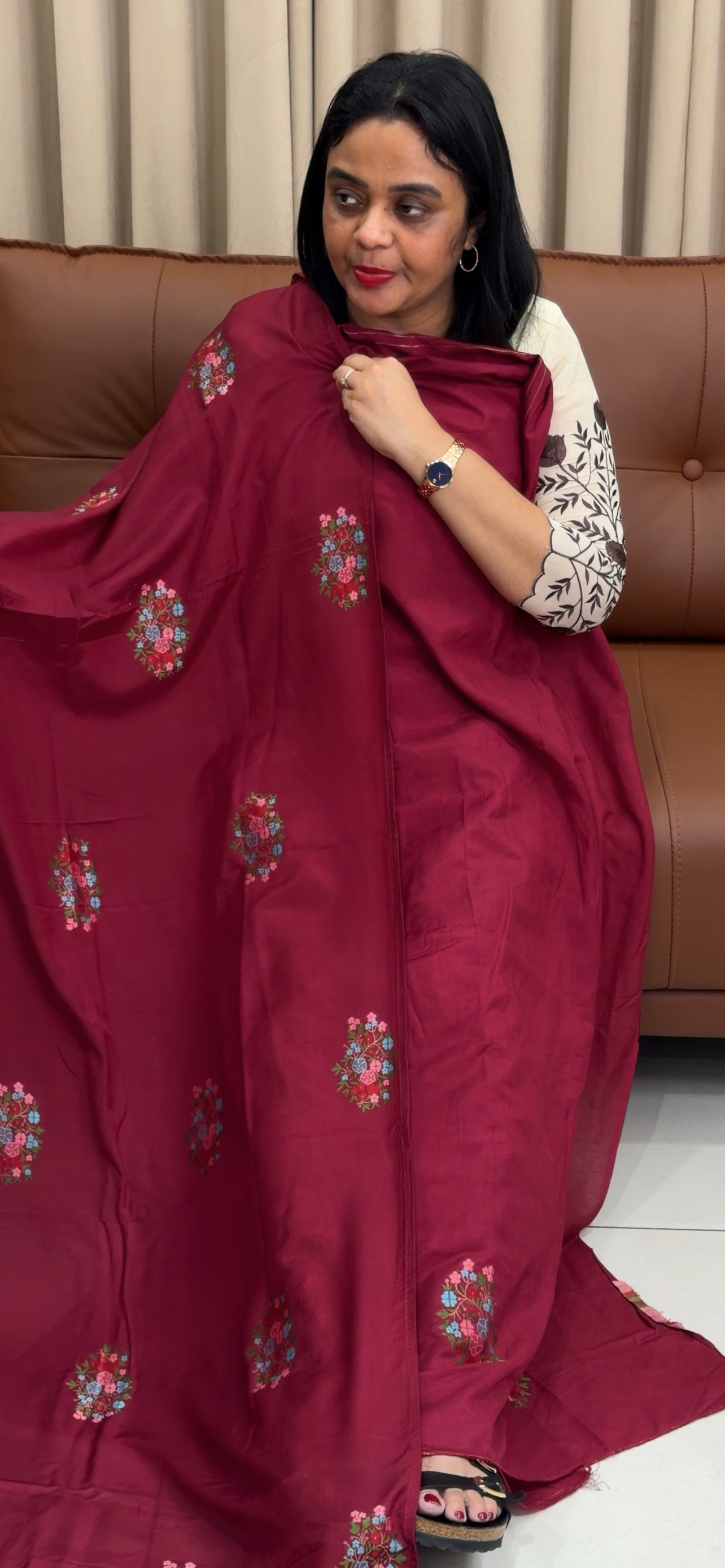 MUL CHANDERI UNSTITCHED SALWAR SUITS - IHA 34063