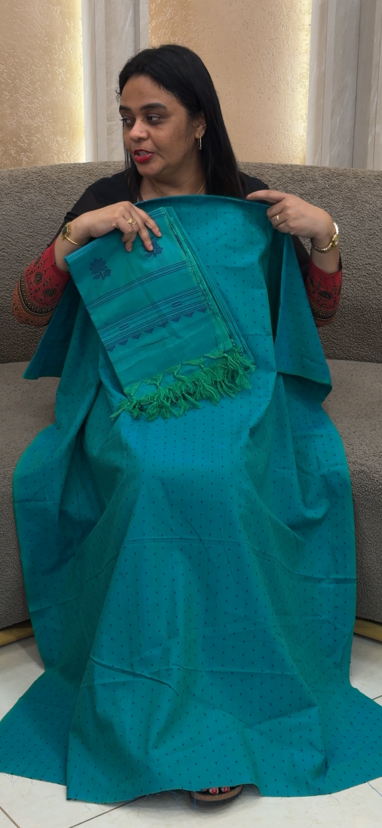 HANDLOOM COTTON UNSTITCHED SALWAR SUITS - IHA 34365