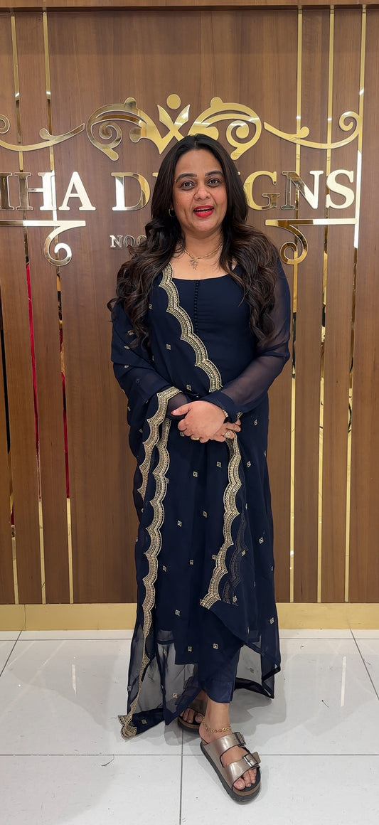 IHA'S IN- HOUSE ALINE TOP , BOTTOM AND DUPATTA - IHA 24846
