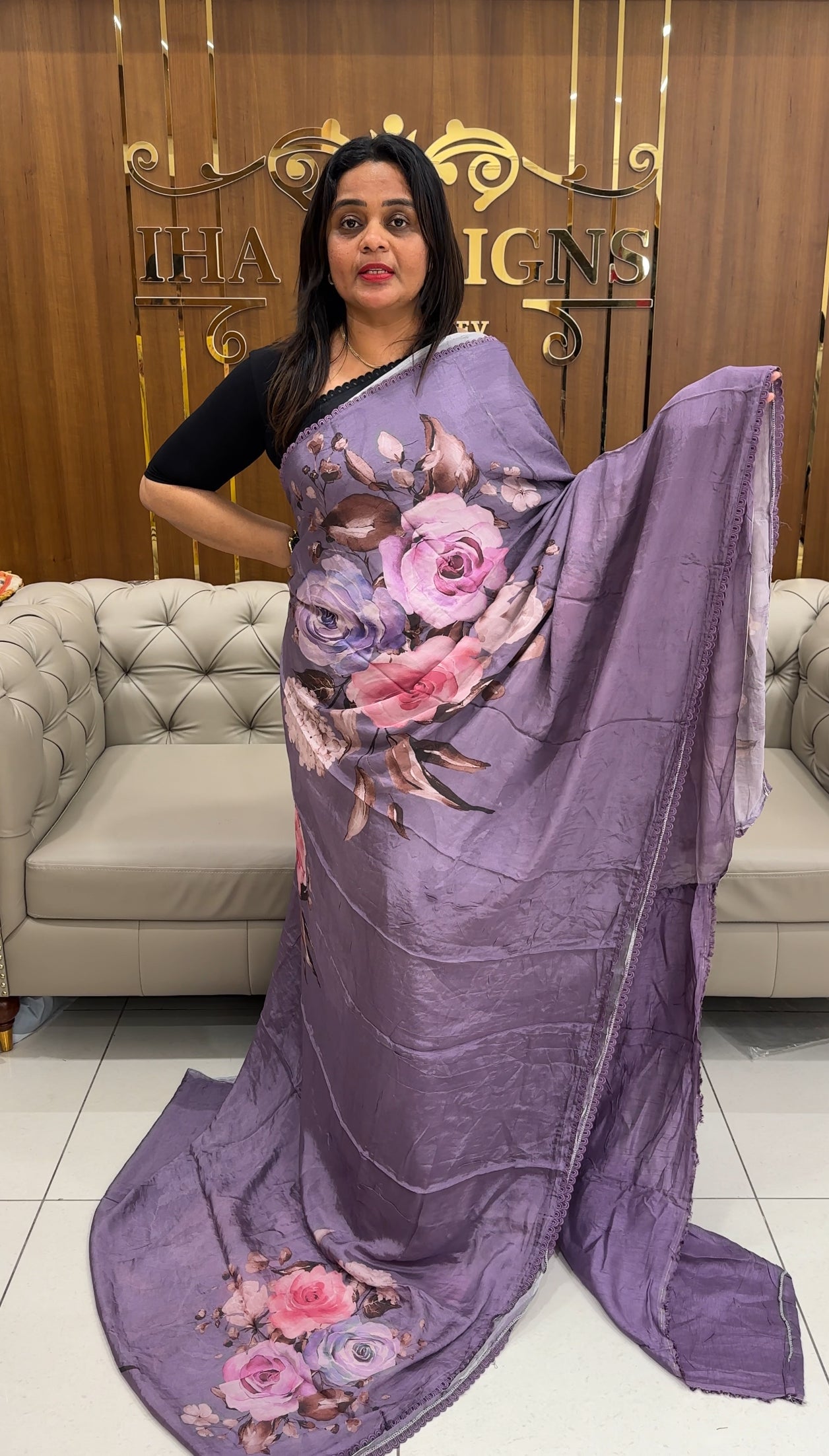 PLATINUM CHIFFON SAREES  - IHA 25967