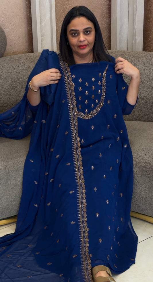 FORWARD FAUX GEORGETTE UNSTITCHED SALWAR SUITS - IHA 32528
