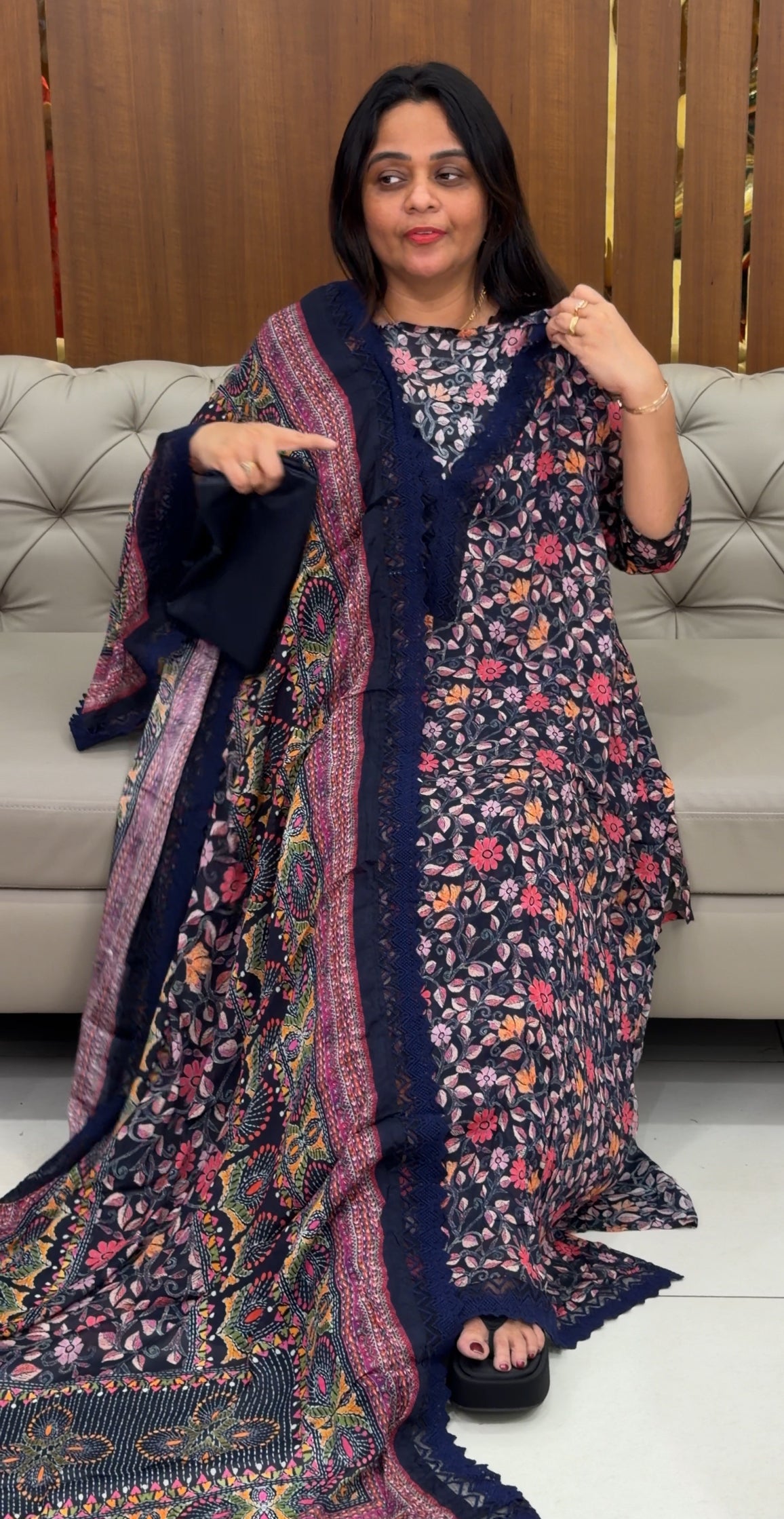 PRINTED CHIFFON UNSTITCHED SALWAR SUITS - IHA 29149