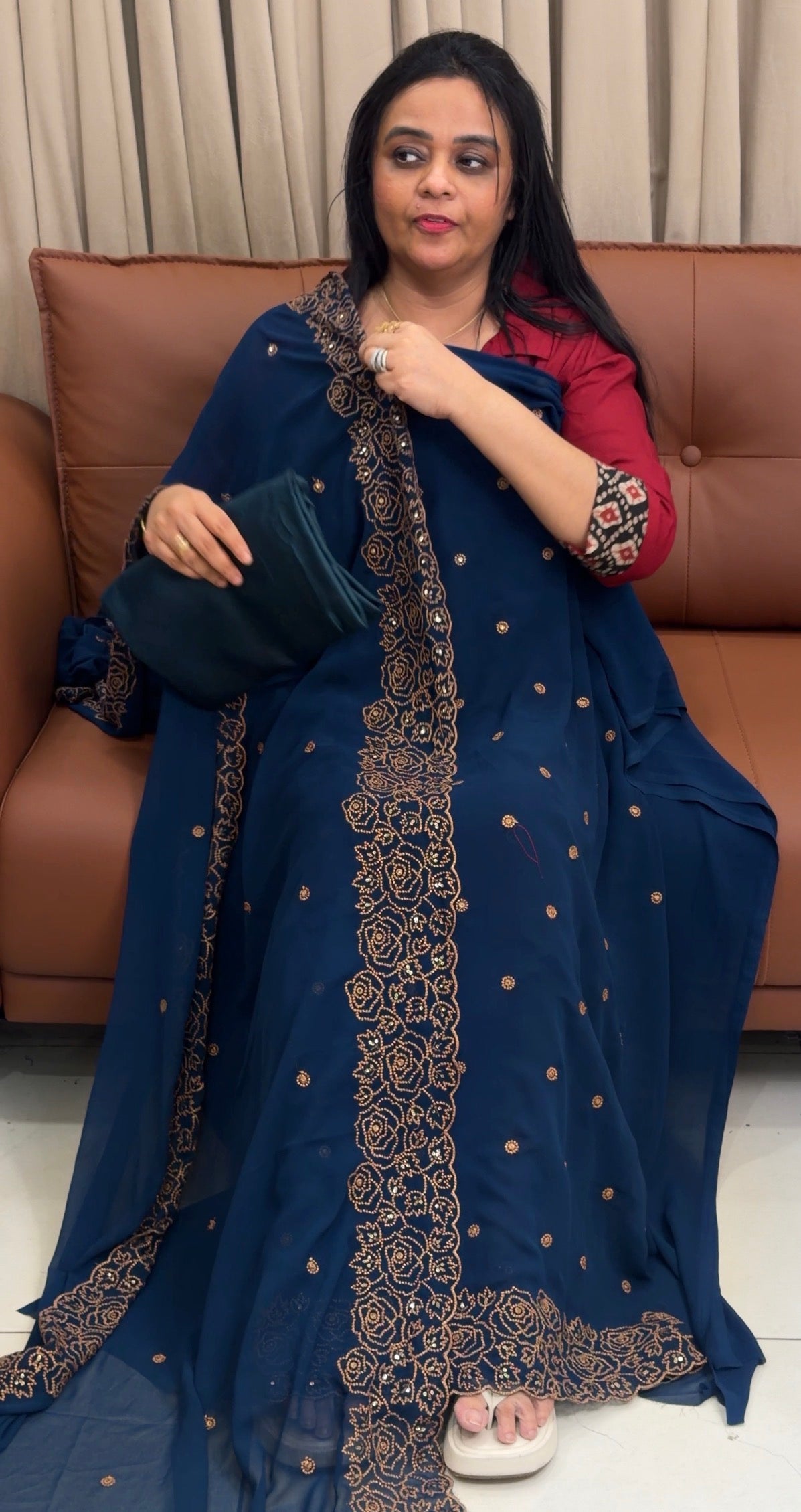 FAUX GEORGETTE UNSTITCHED SALWAR SUITS - IHA 34965