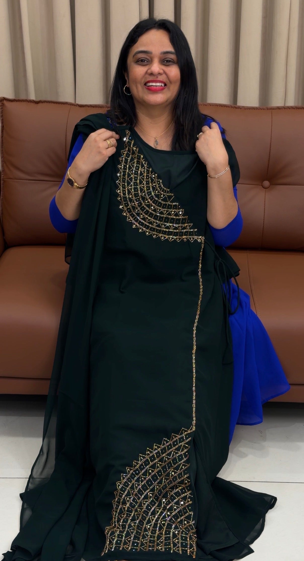 IHA'S IN-HOUSE HANDWORKED ALINE  TOP AND DUPATTA - IHA 33887