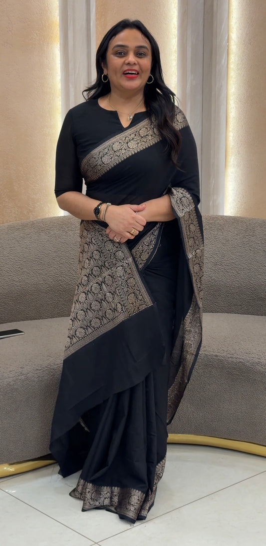 SEMI BANARASI SAREES - IHA 33312