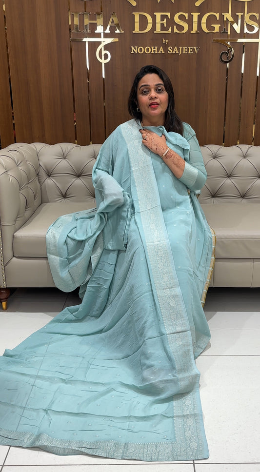VISCOSE GEORGETTE UNSTITCHED SALWAR SUITS - IHA 23858