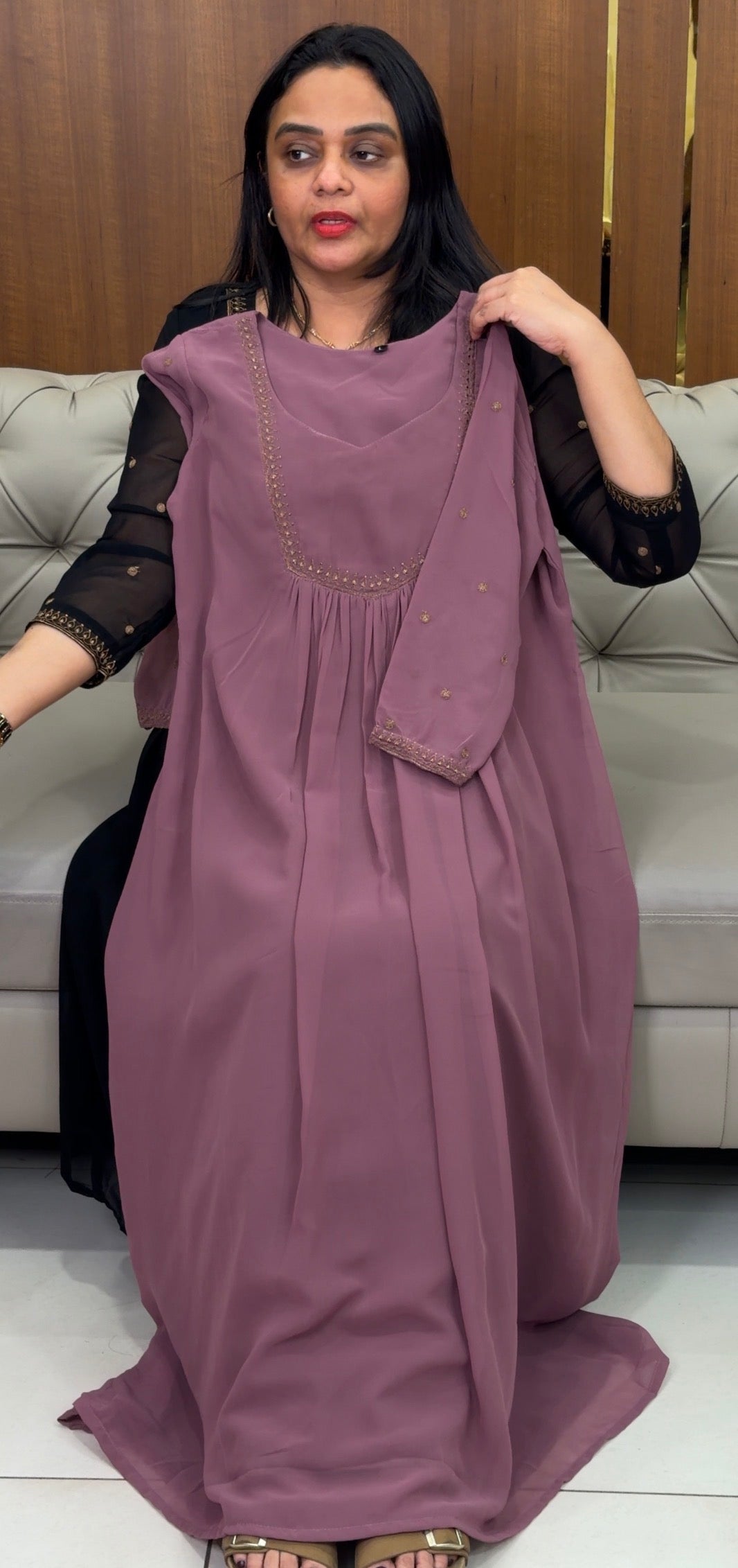 FAUX GEORGETTE ALINE TOPS - IHA 32804