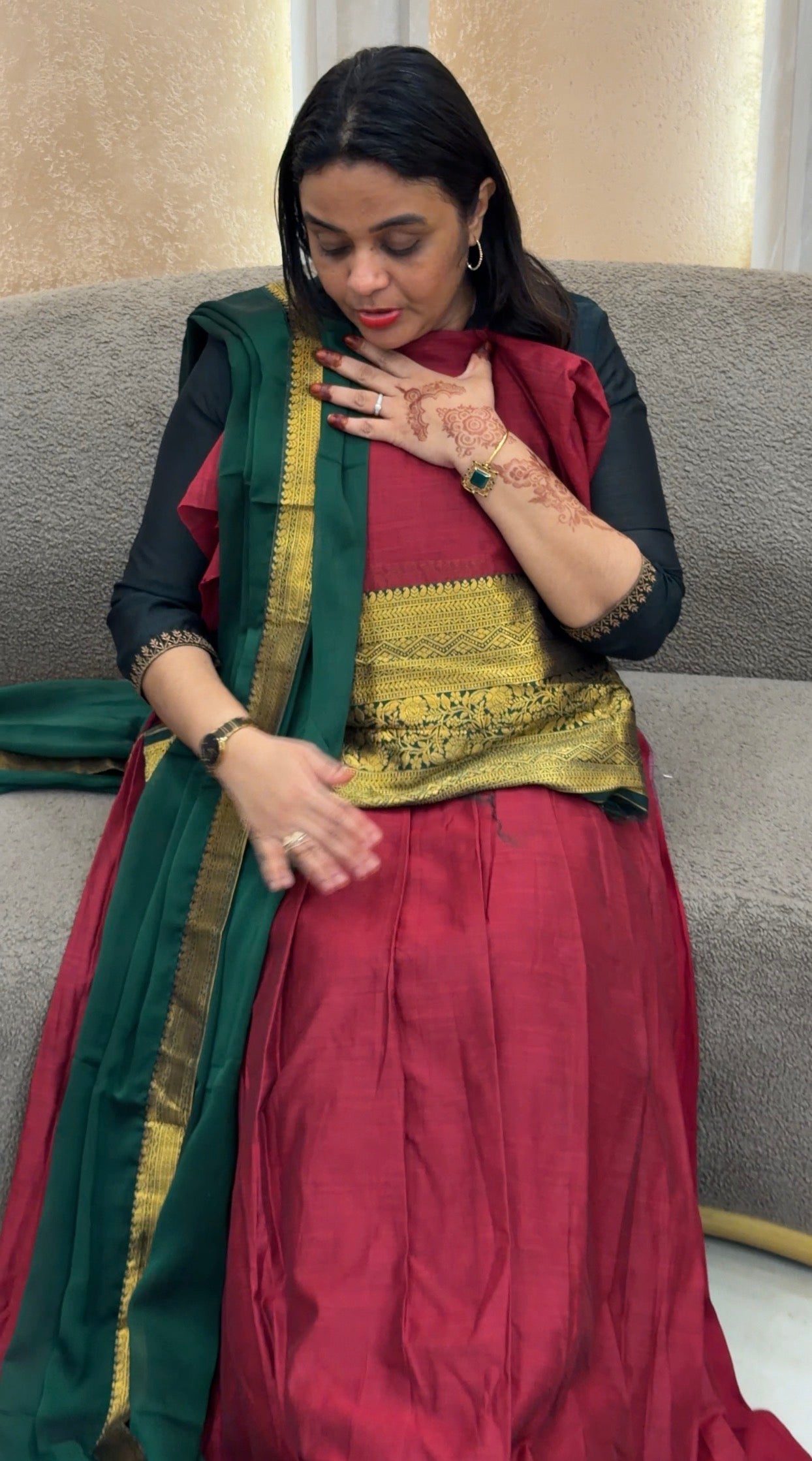 SEMI STITCHED DHAVANI SETS - IHA 33021