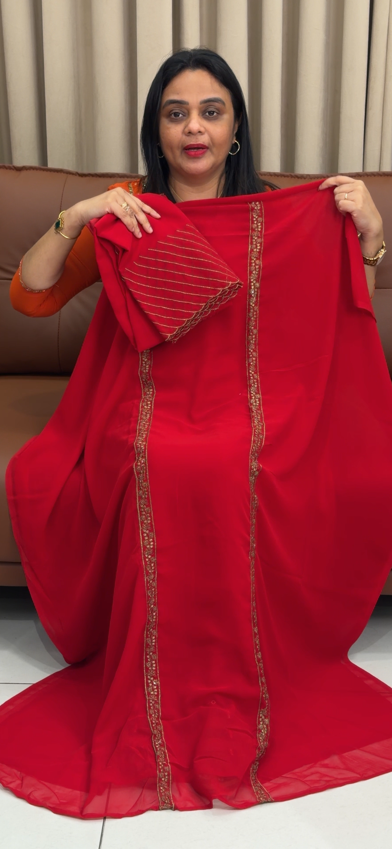 FAUX GEORGETTE UNSTITCHED SALWAR SUITS - IHA 34269