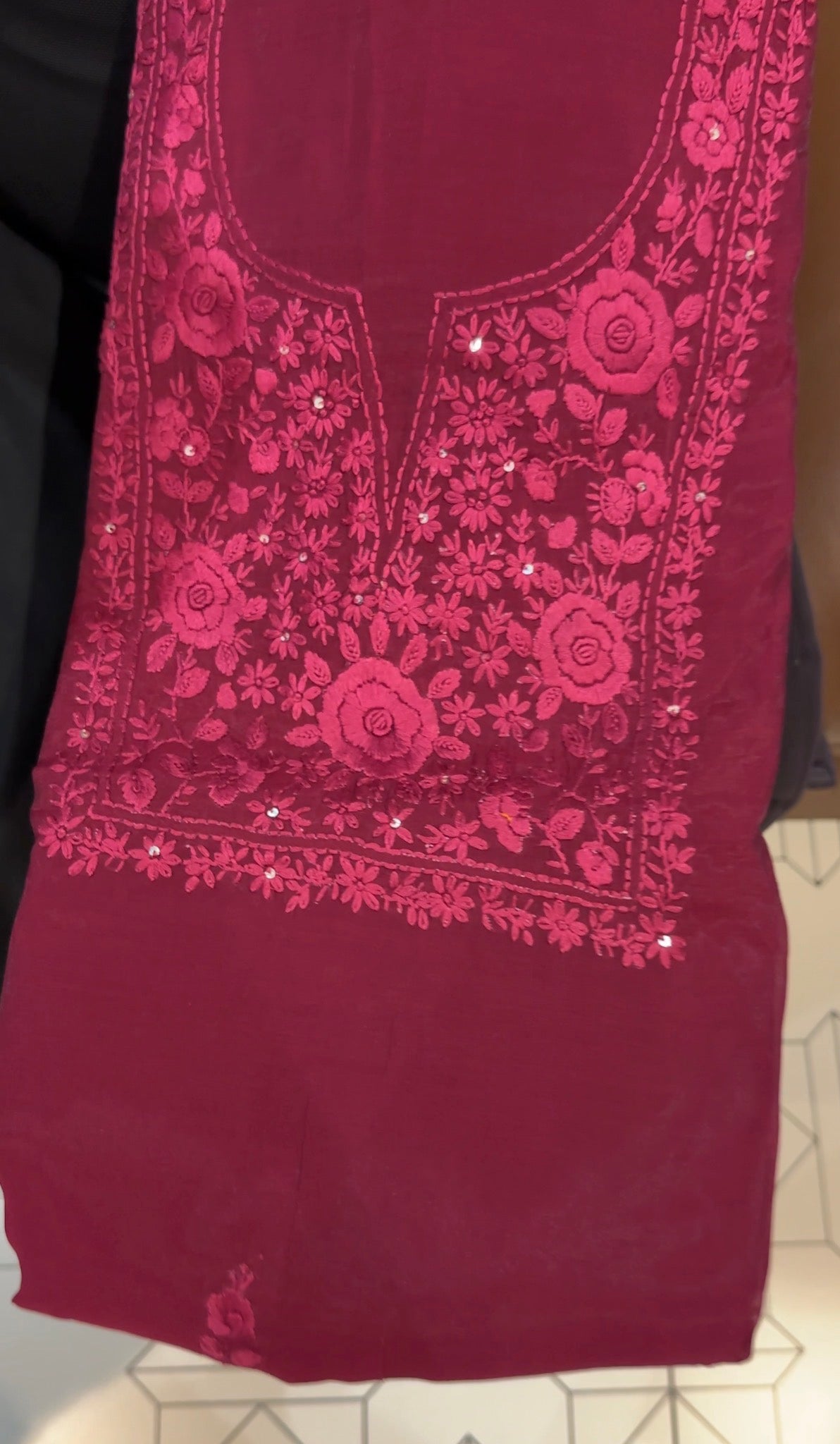 LUCKNOWI CHIKANKARI UNSTITCHED SALWAR SUITS - IHA 35993