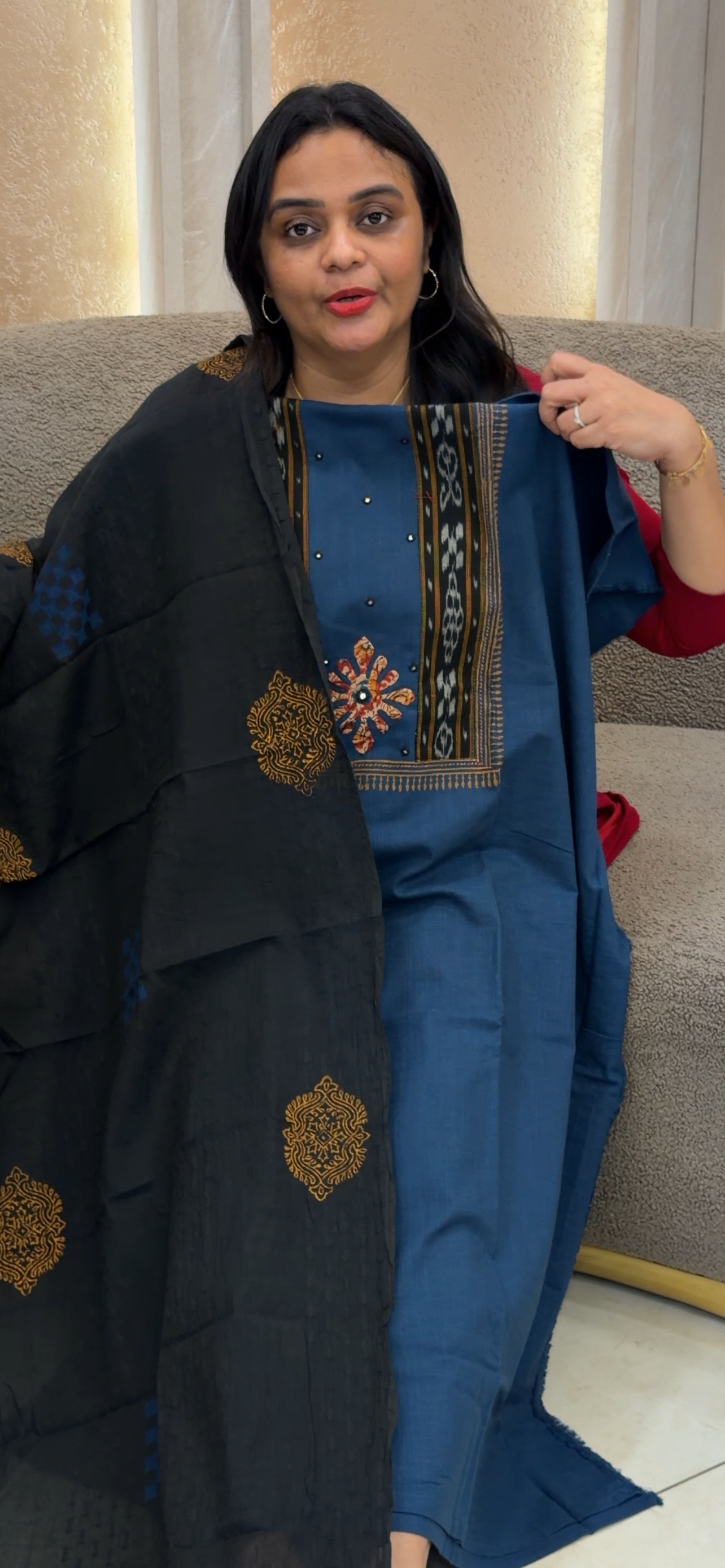 HANDLOOM COTTON UNSTITCHED SALWAR SUITS - IHA 32932