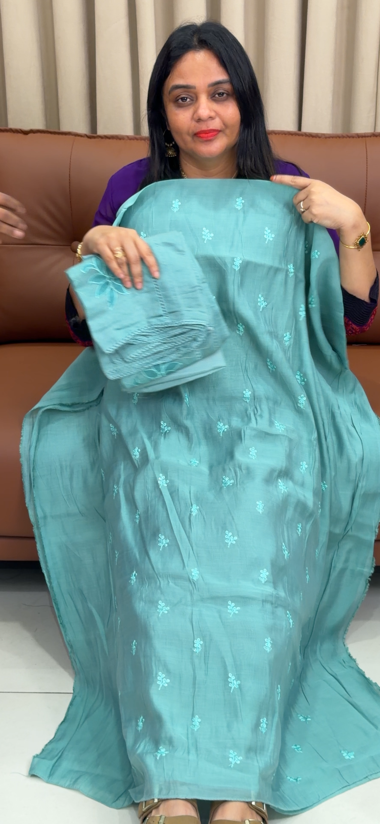 SOFT MUL CHANDERI UNSTITCHED  SALWAR SUITS - IHA 33686