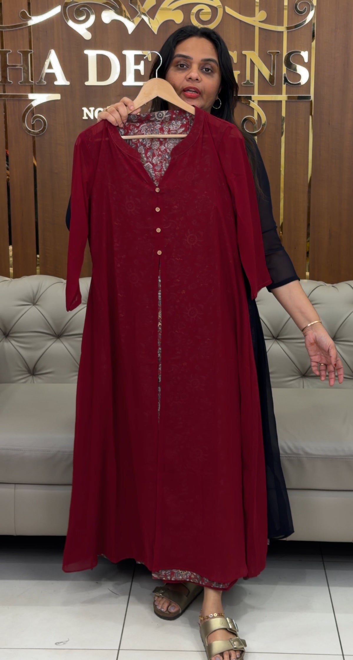 IHA'S IN-HOUSE GEORGETTE ALINE TOPS - IHA 30955