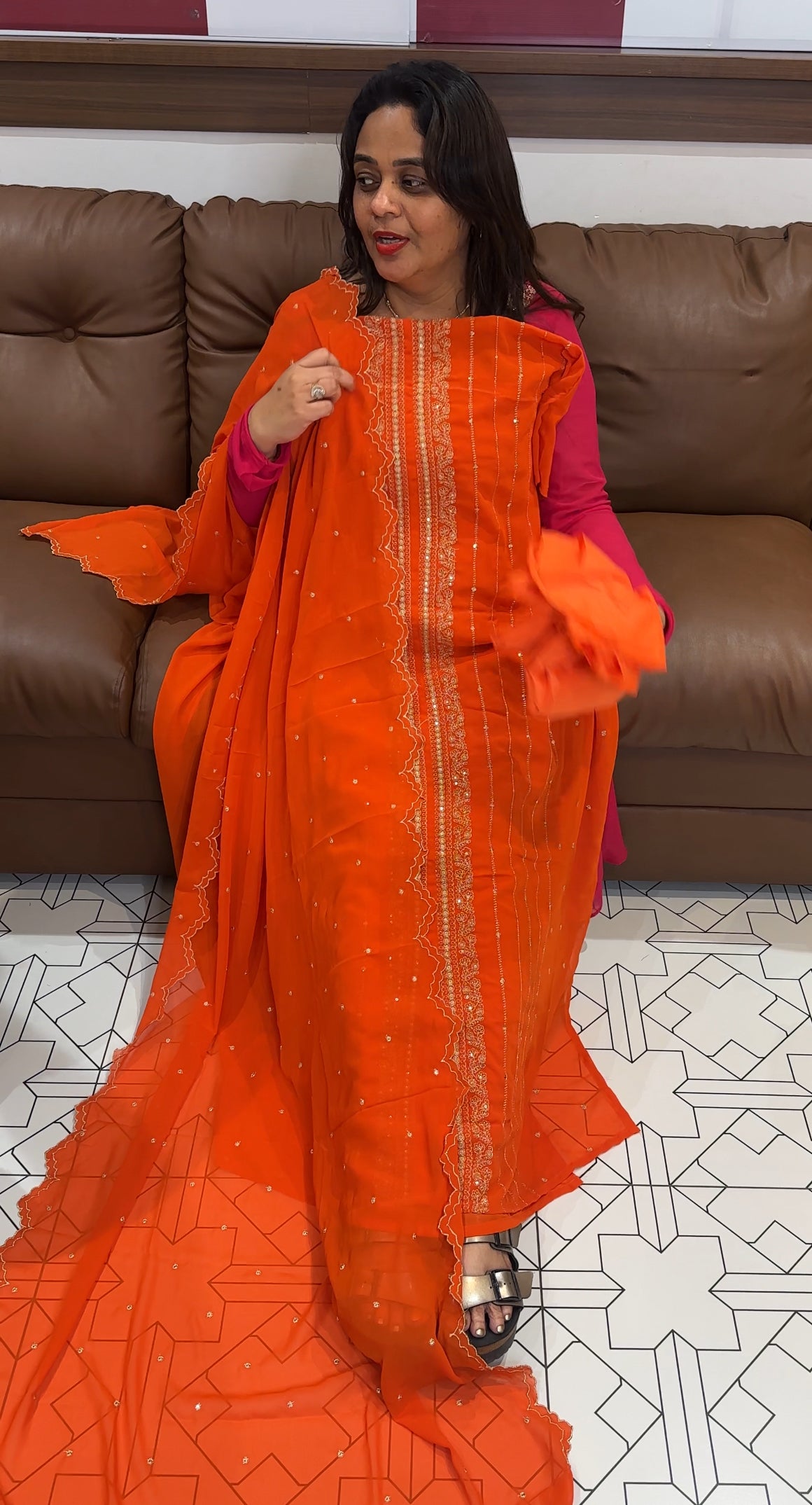 FAUX GEORGETTE UNSTITCHED SALWAR SUITS - IHA 23534