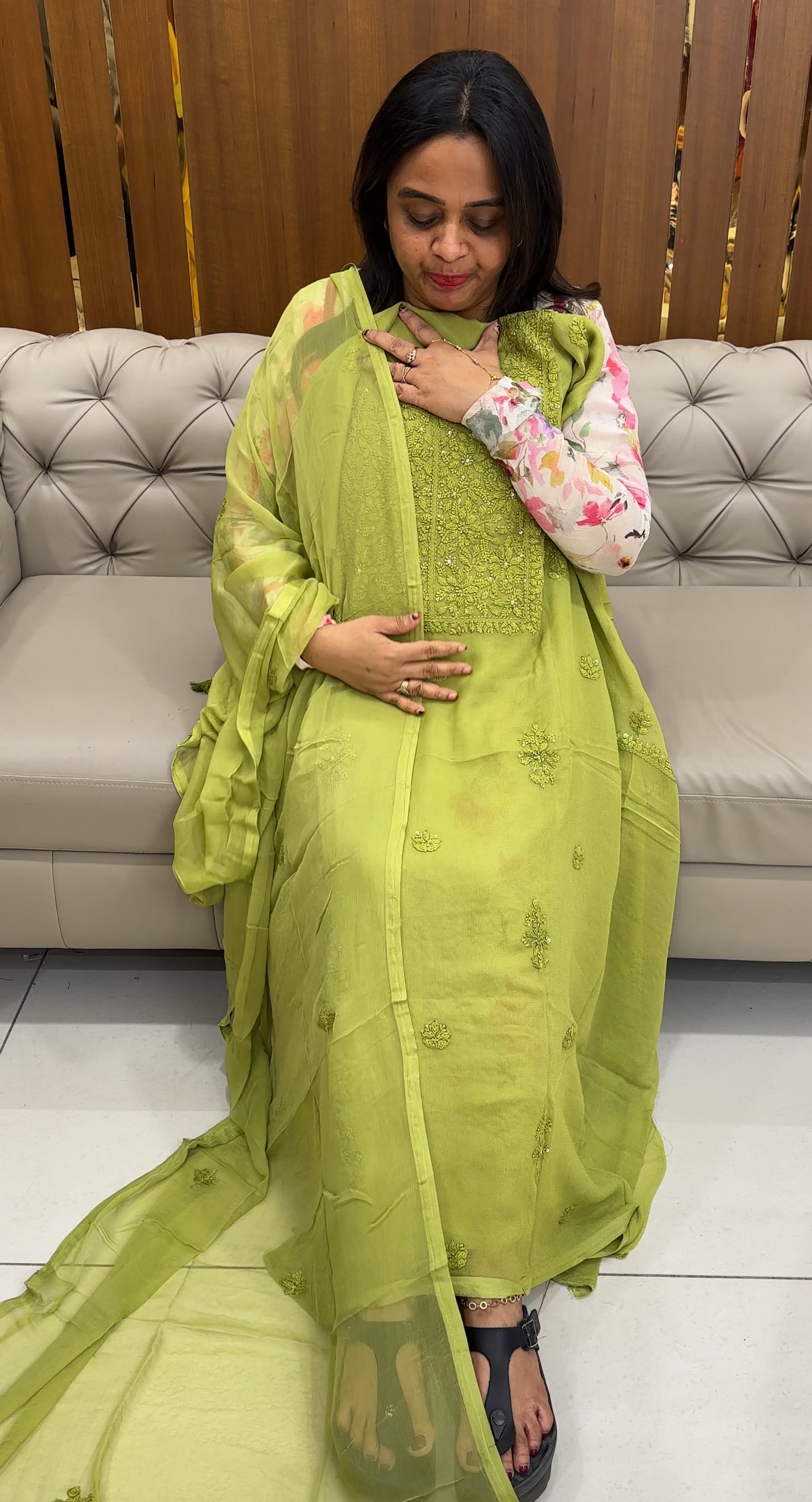 VISCOSE GEORGETTE UNSTITCHED SALWAR SUITS - IHA 26098