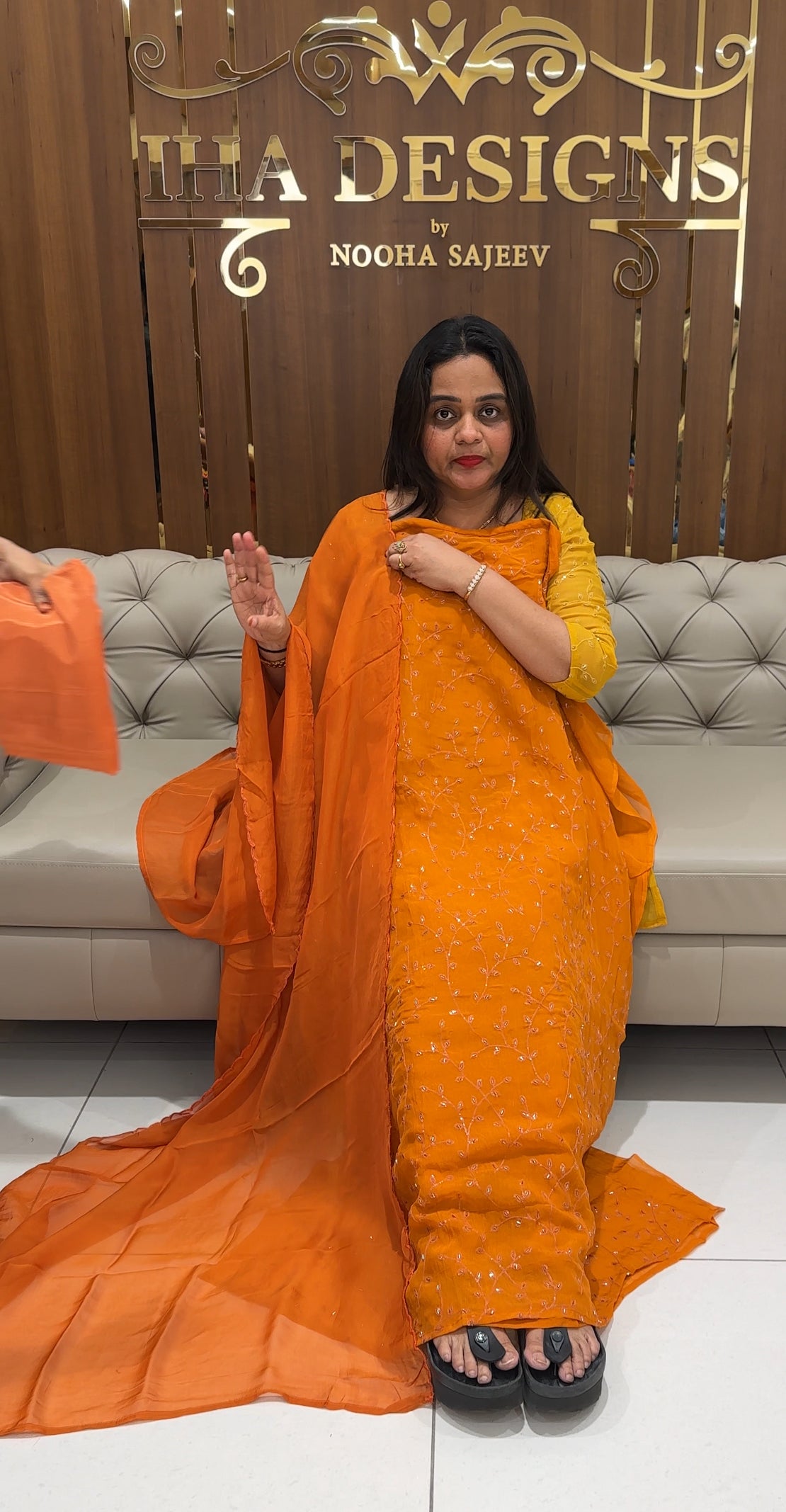 VISCOSE ORGANZA UNSTITCHED SALWAR SUITS - IHA 23324