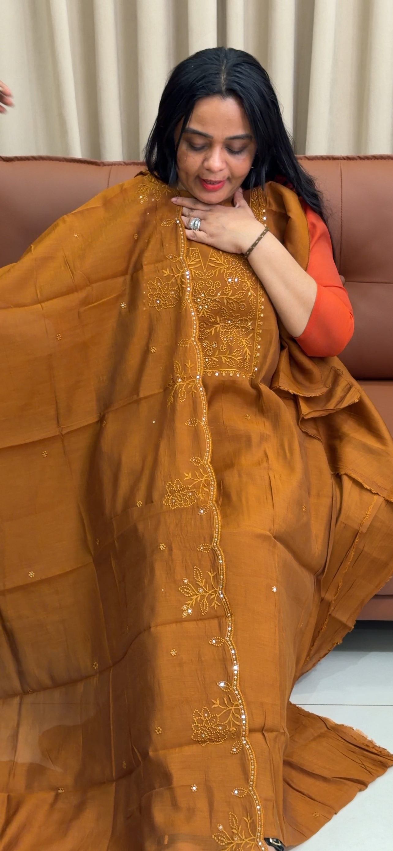 RAW SILK UNSTITCHED SALWAR SUITS - IHA 35221
