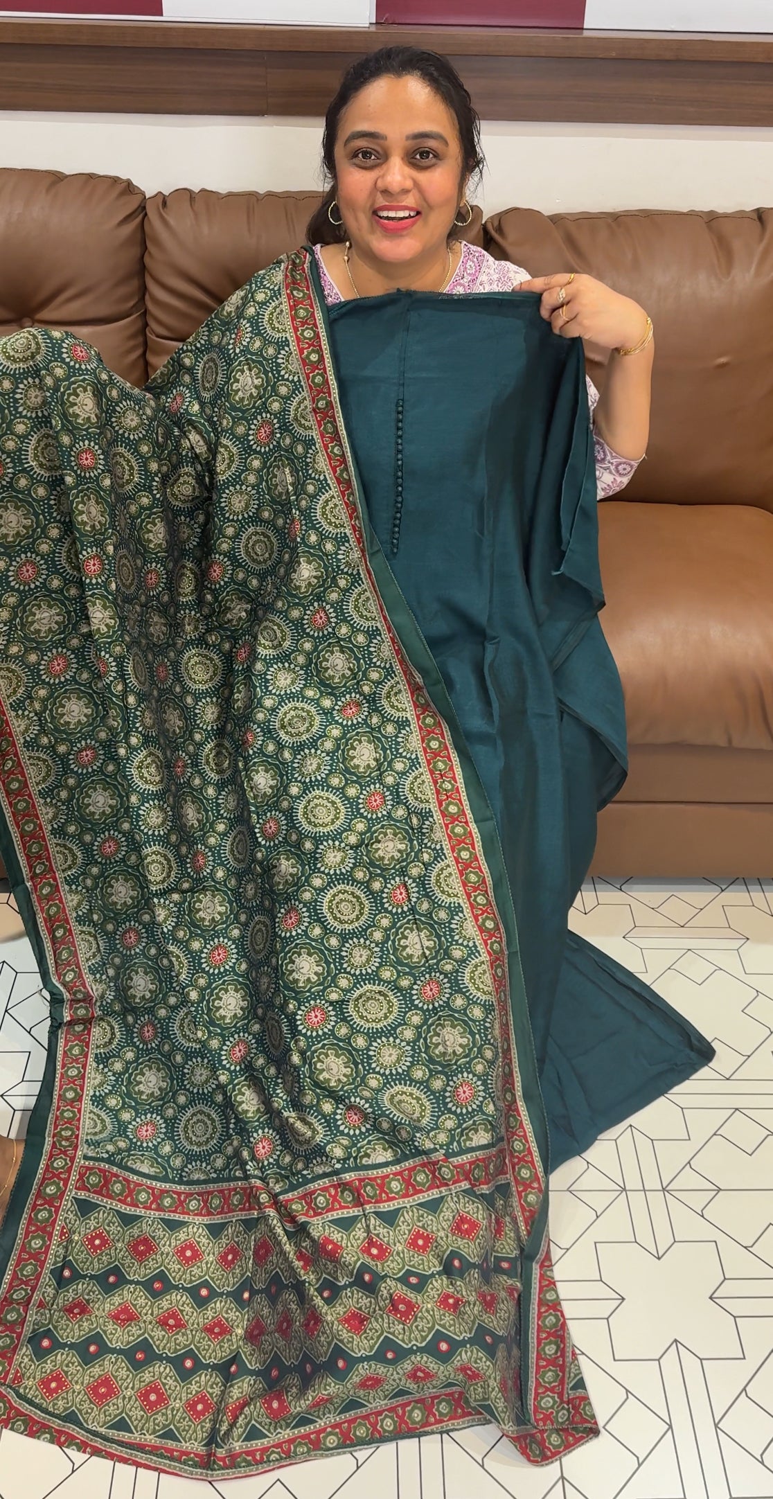 SEMI RWA SILK UNSTITCHED SALWAR SUITS - IHA 26414