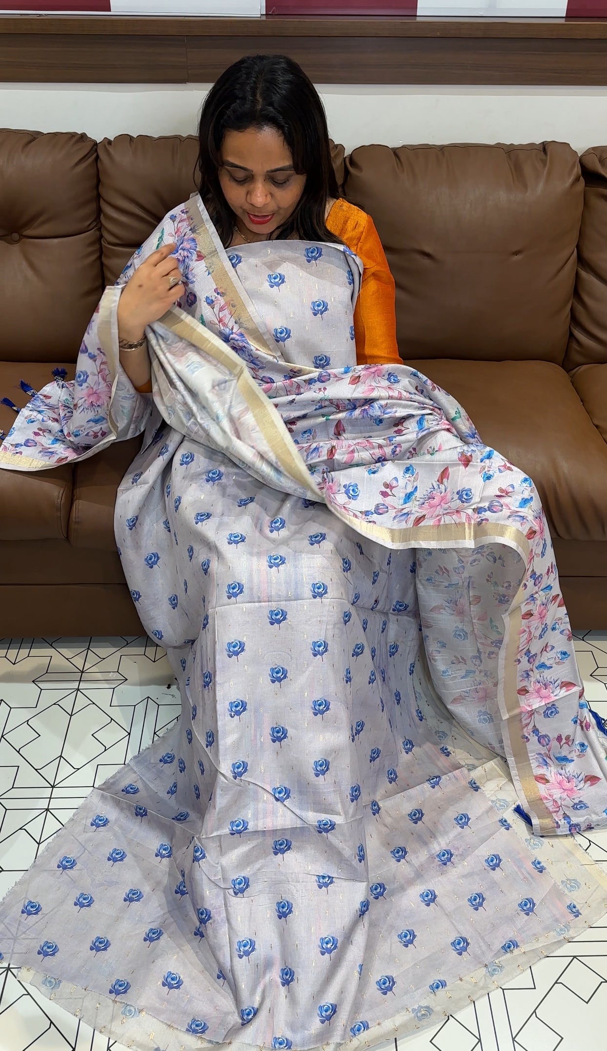 SEMI TUSSUR UNSTITCHED SALWAR SUITS - IHA 23538
