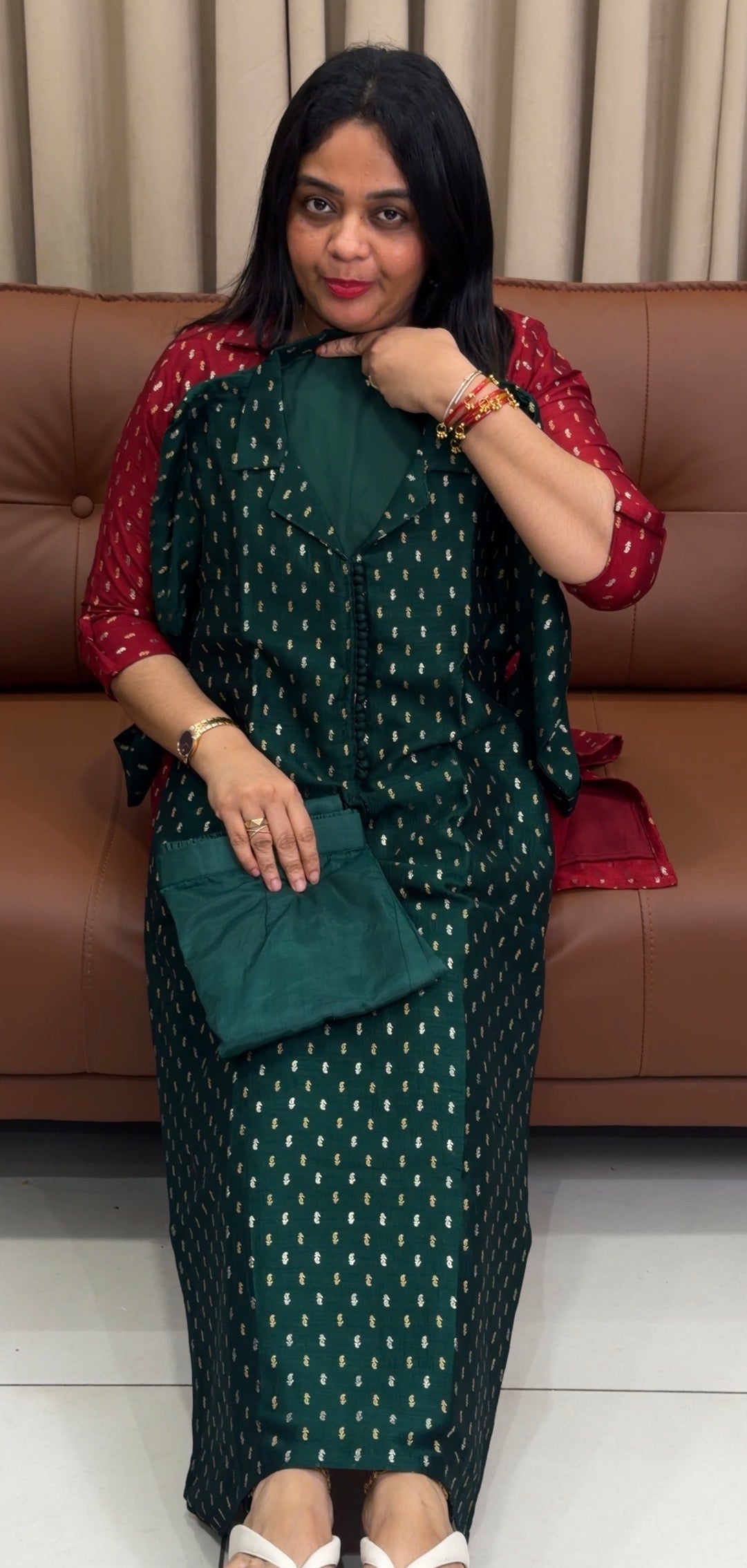 IHA'S IN-HOUSE SEMI RAW SILK CO-ORDS SETS - IHA 33844