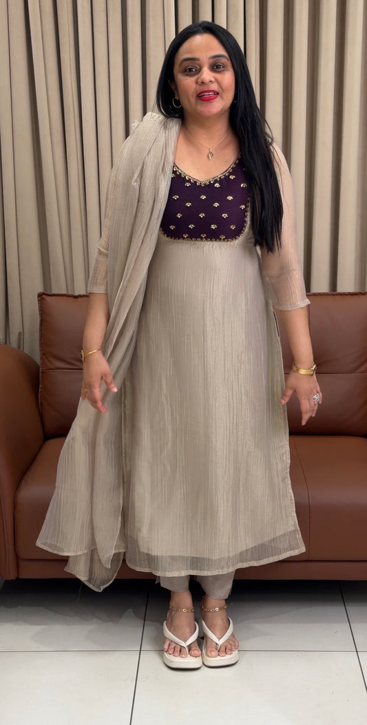 IHA'S IN-HOUSE TISSUE BANARASI UNTITCHED SALWAR SUITS - IHA 34746
