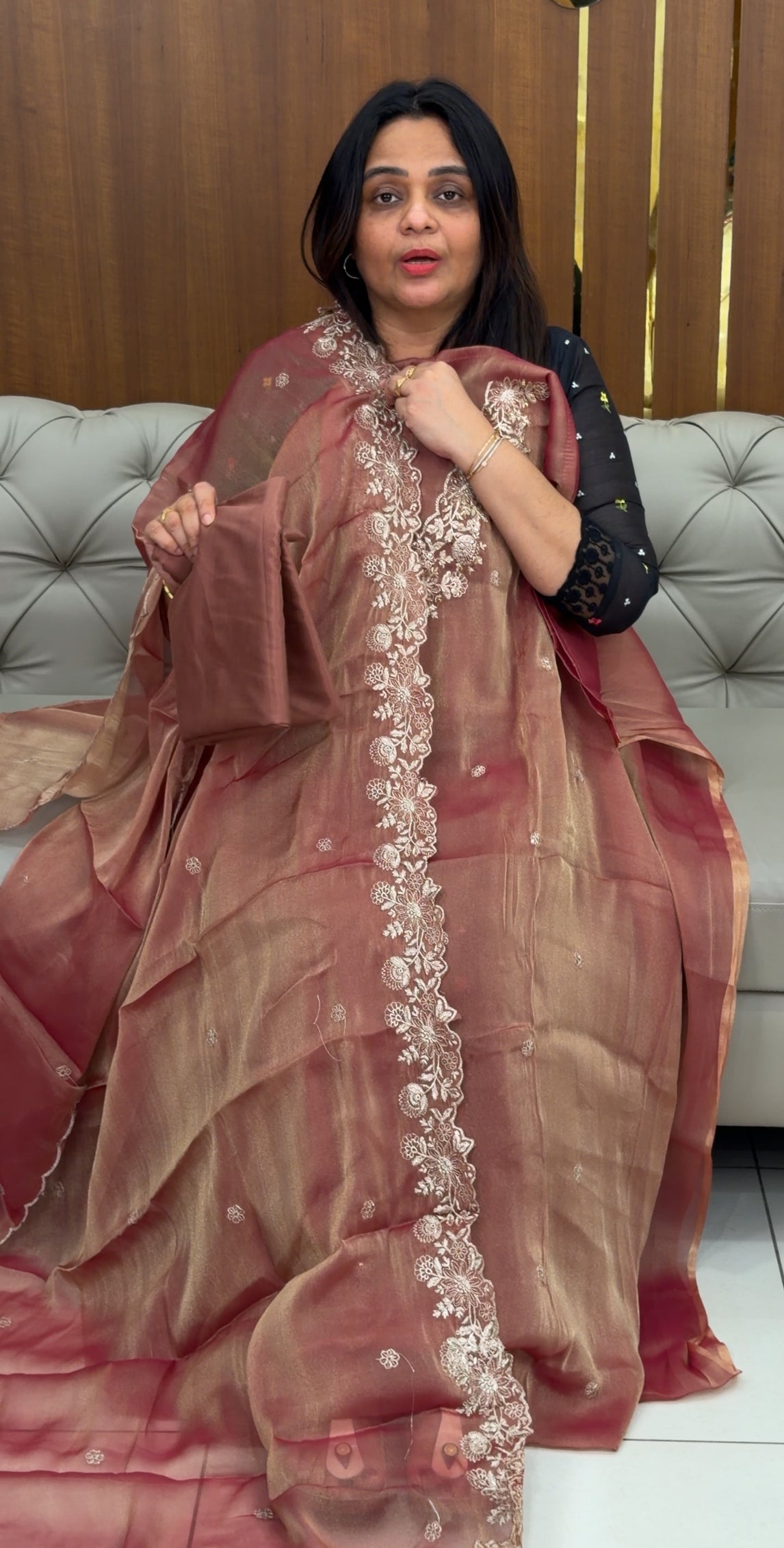 BANARSI TISSUE UNSTITCHED SALWAR SUITS - IHA 29135